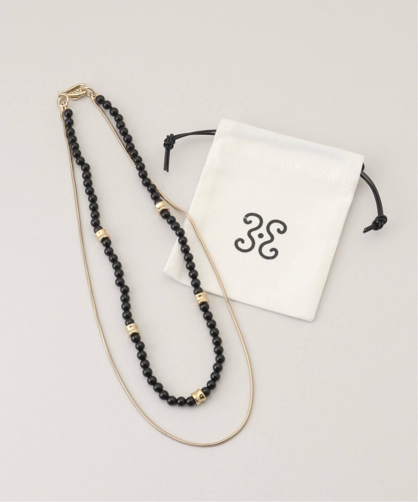SAPIR BACHAR/サピア バシャール】GOLD ONYX TWIST NECKLACE  