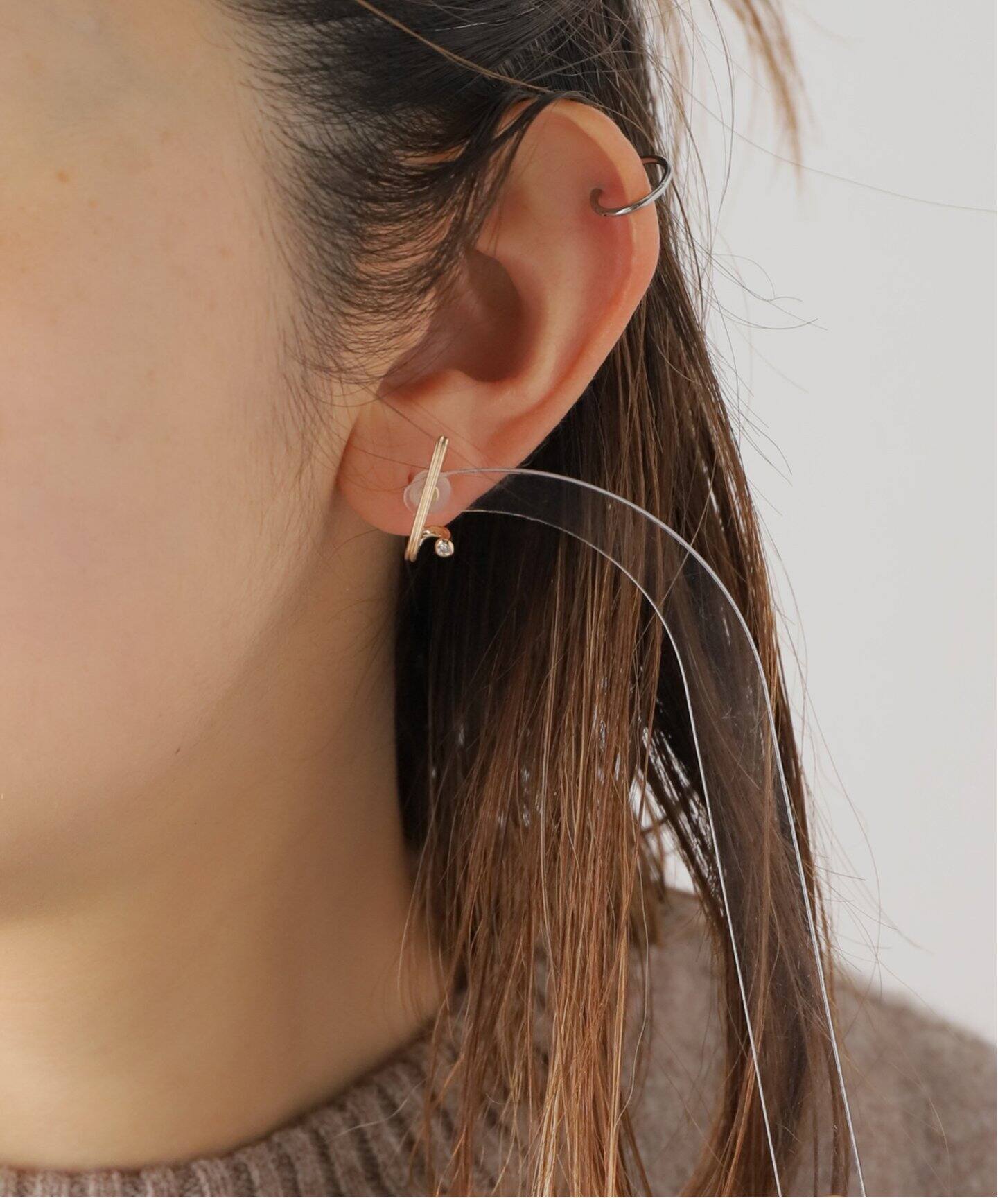 HIROTAKA/ヒロタカ】Drosera Diamond Earring Left：左耳用ピアス  