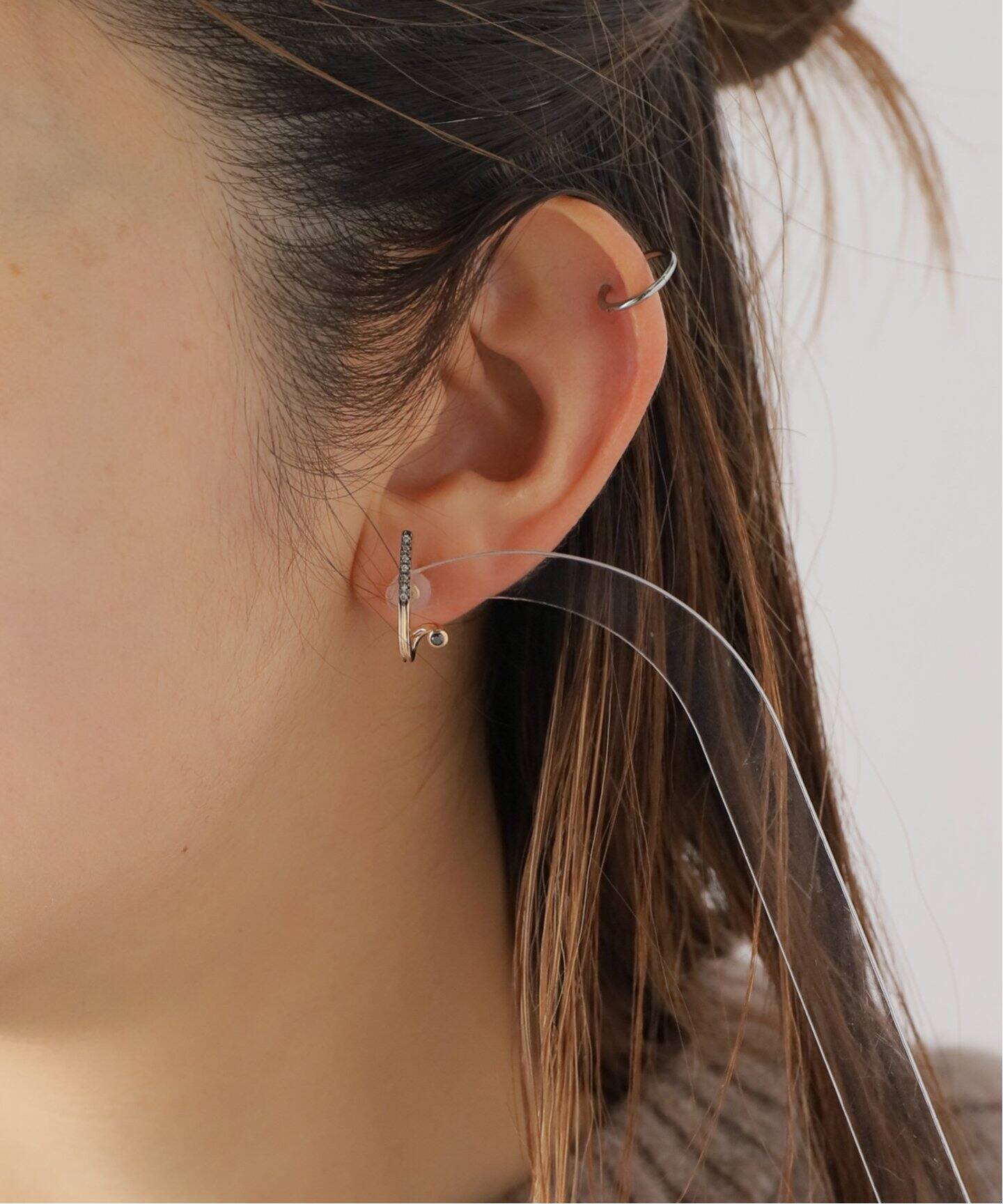 HIROTAKA/ヒロタカ】 Drosera Blk Diamond/Diamond Ear：ピアス（片耳  