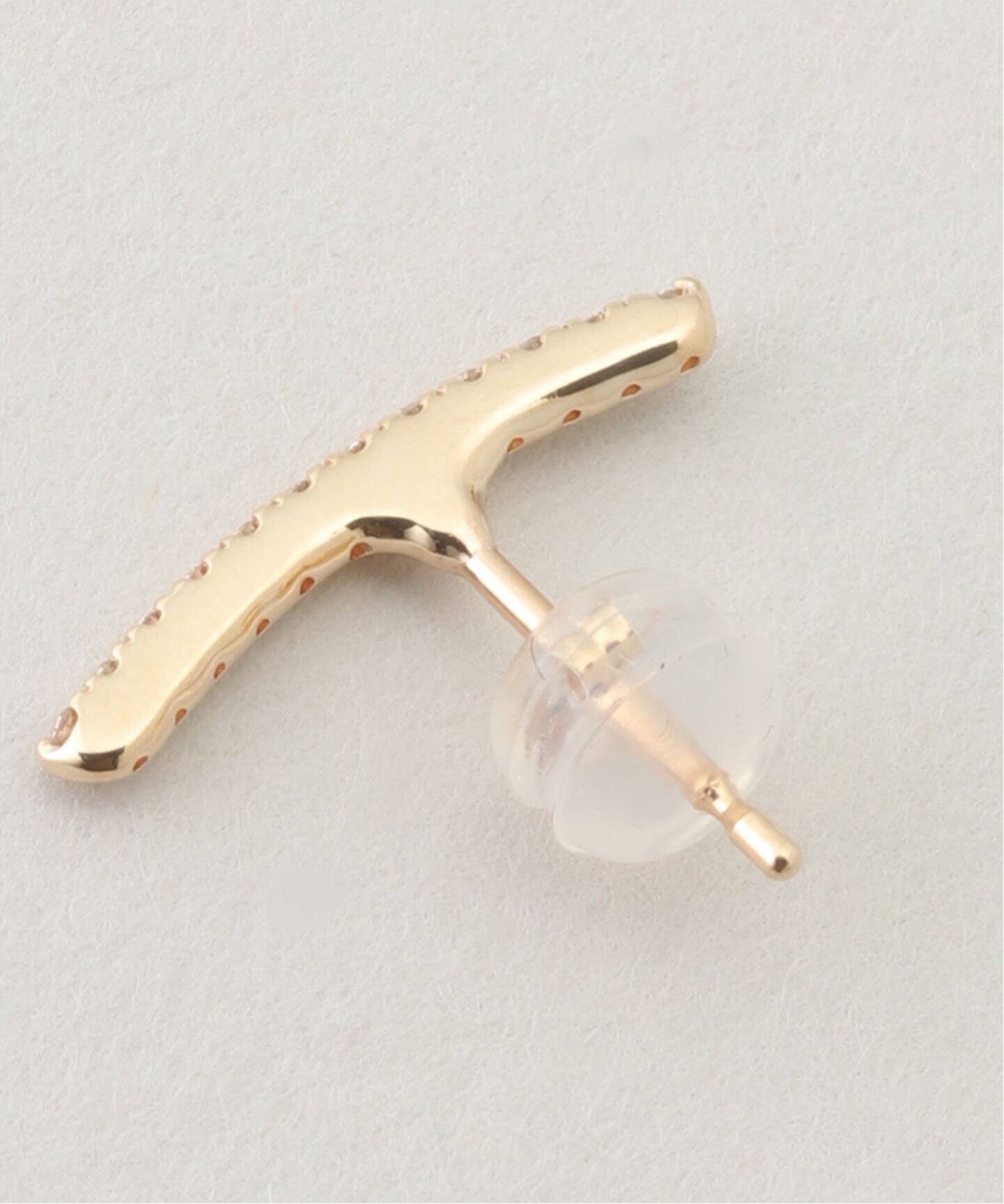 HIROTAKA/ヒロタカ】Gossamer Diamond Short Bar Earr：ピアス（片耳 