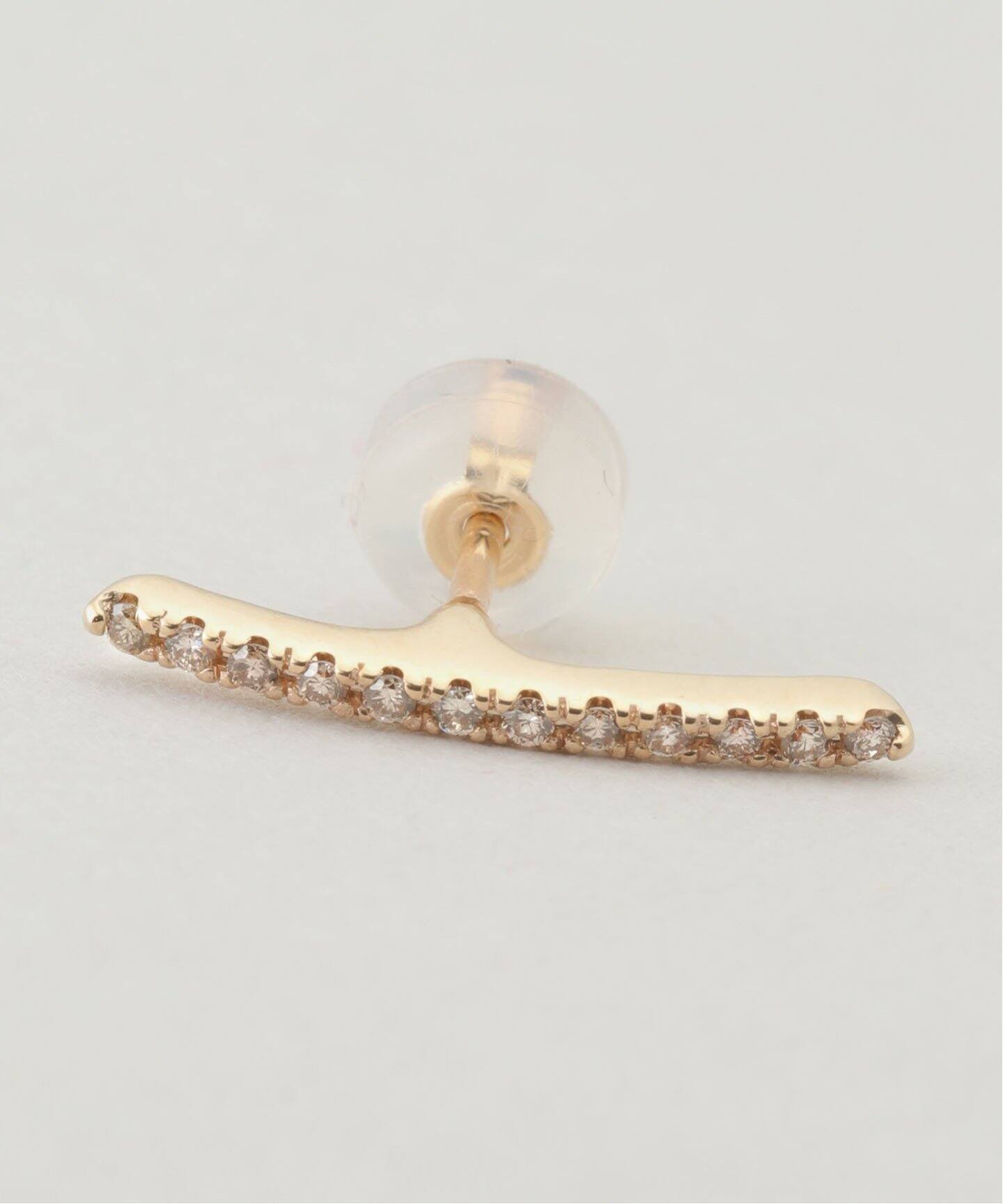 HIROTAKA/ヒロタカ】Gossamer Diamond Short Bar Earr：ピアス（片耳  