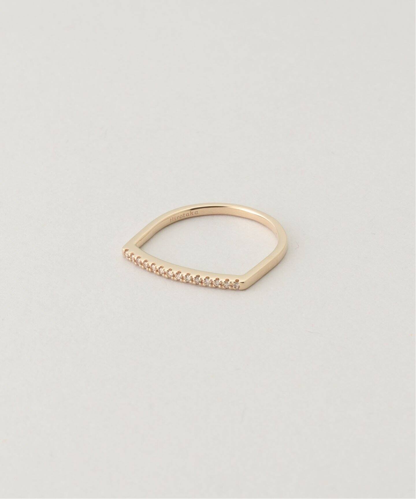 HIROTAKA/ヒロタカ】Diamond Bar U Shape Ring Short：リング（リング  