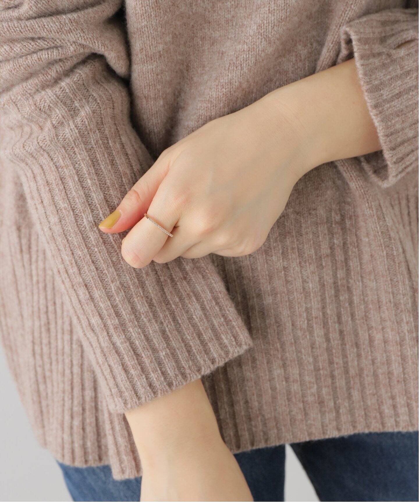 HIROTAKA/ヒロタカ】Diamond Bar U Shape Ring Short：リング（リング 