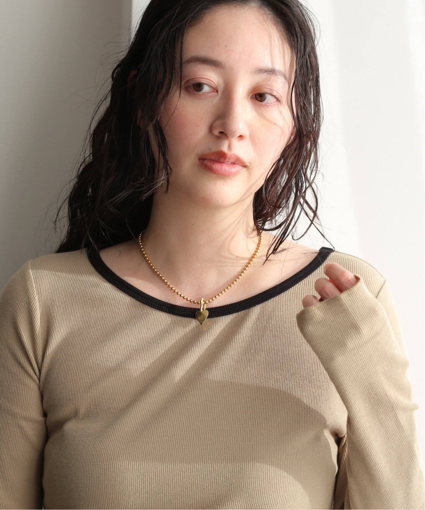 MAISON DPULSE/メゾンドパルス】NECKLACE HEART CHARM K24G B103 