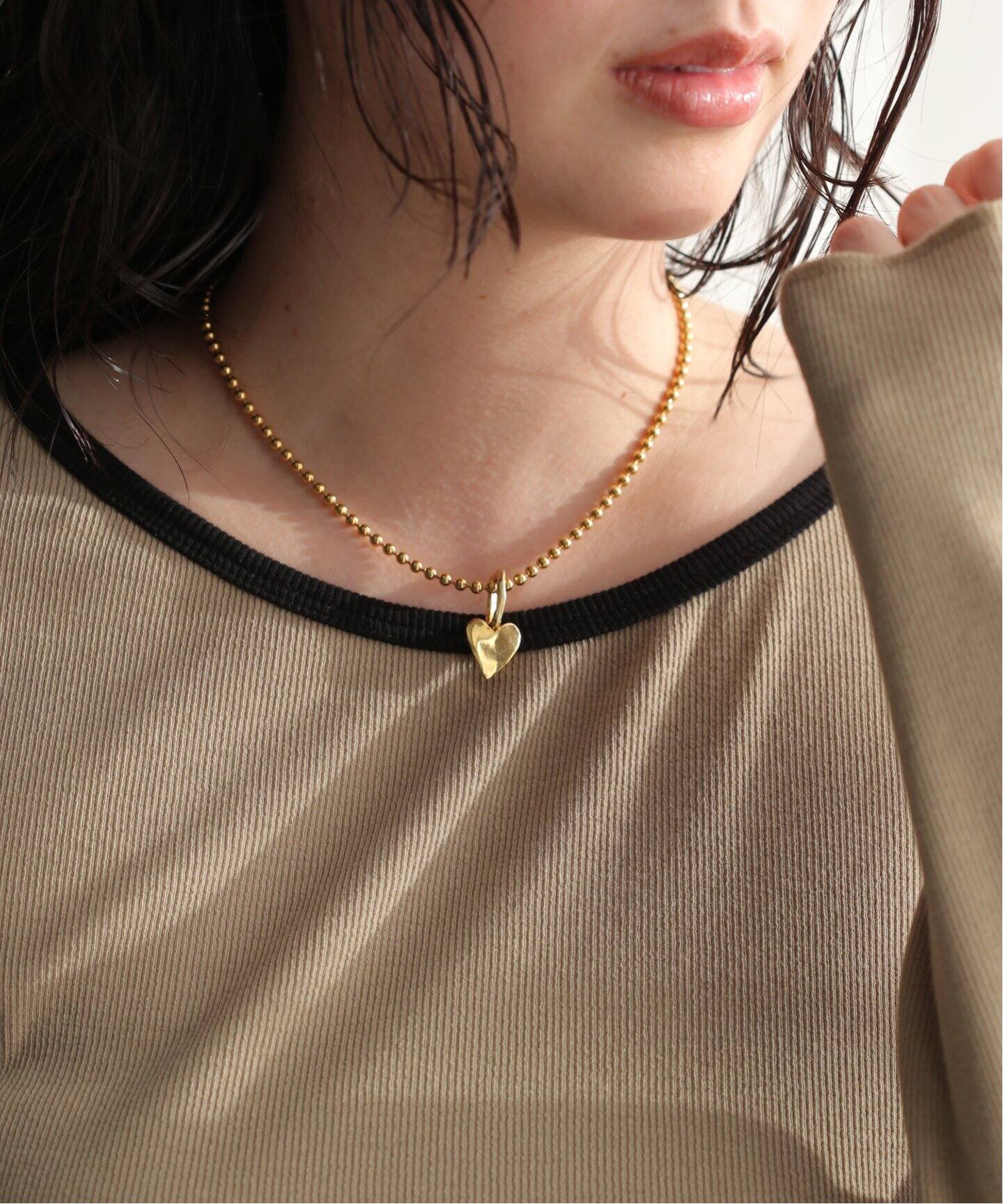 MAISON DPULSE/メゾンドパルス】NECKLACE HEART CHARM K24G B103 