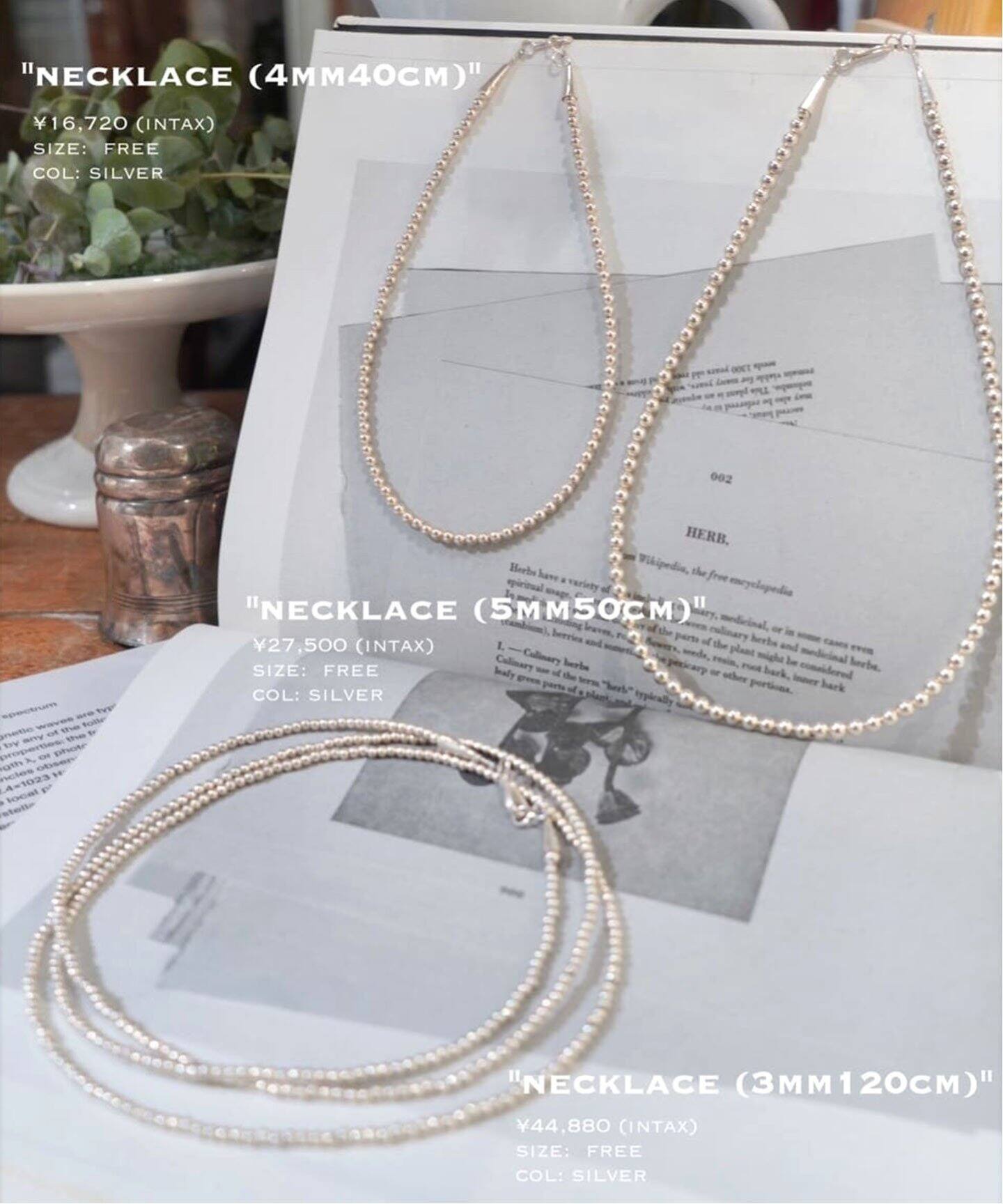 ERICKA NICOLAS BEGAY / エリッカ ニコラス ビゲイ】 NECKLACE (5mm 