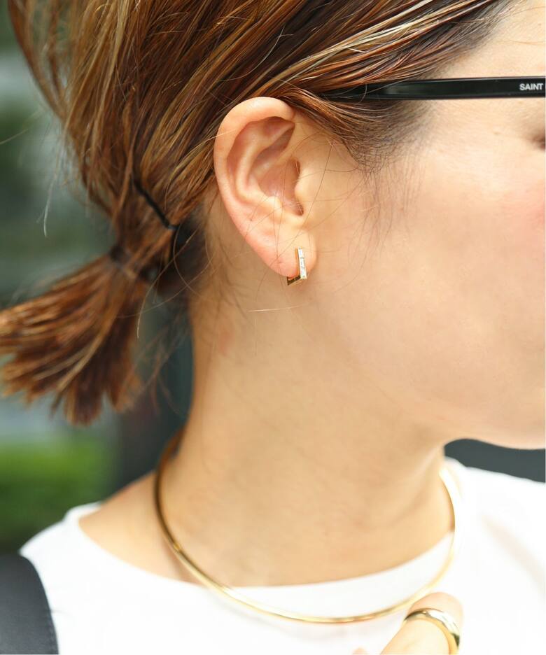 Laaina/ラアイナ】18K DIAMOND SQUARE ピアス （片耳）（ピアス  