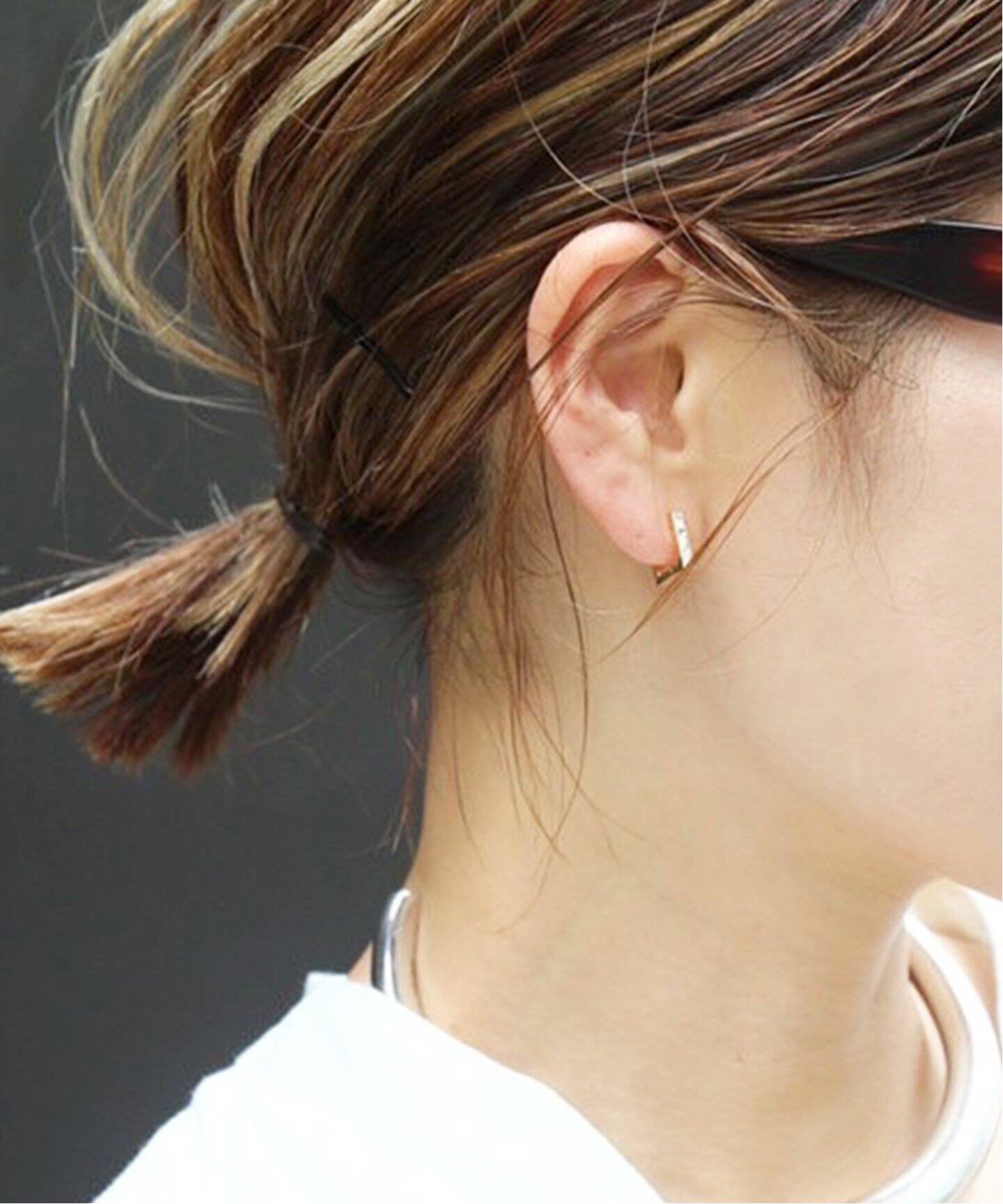 Laaina/ラアイナ】18K DIAMOND SQUARE ピアス （片耳）（ピアス（片耳  