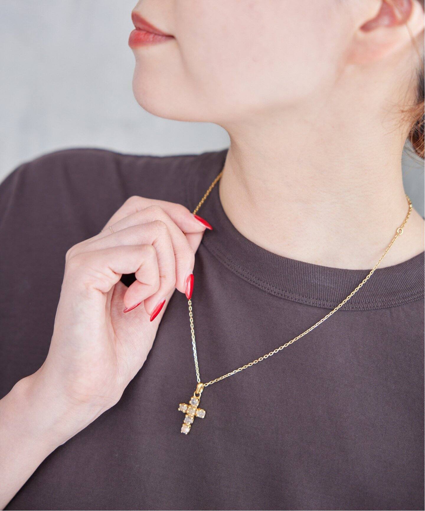 GOOSSENS PARIS/グーセンスパリ】 STONES cross pendant（ネックレス 