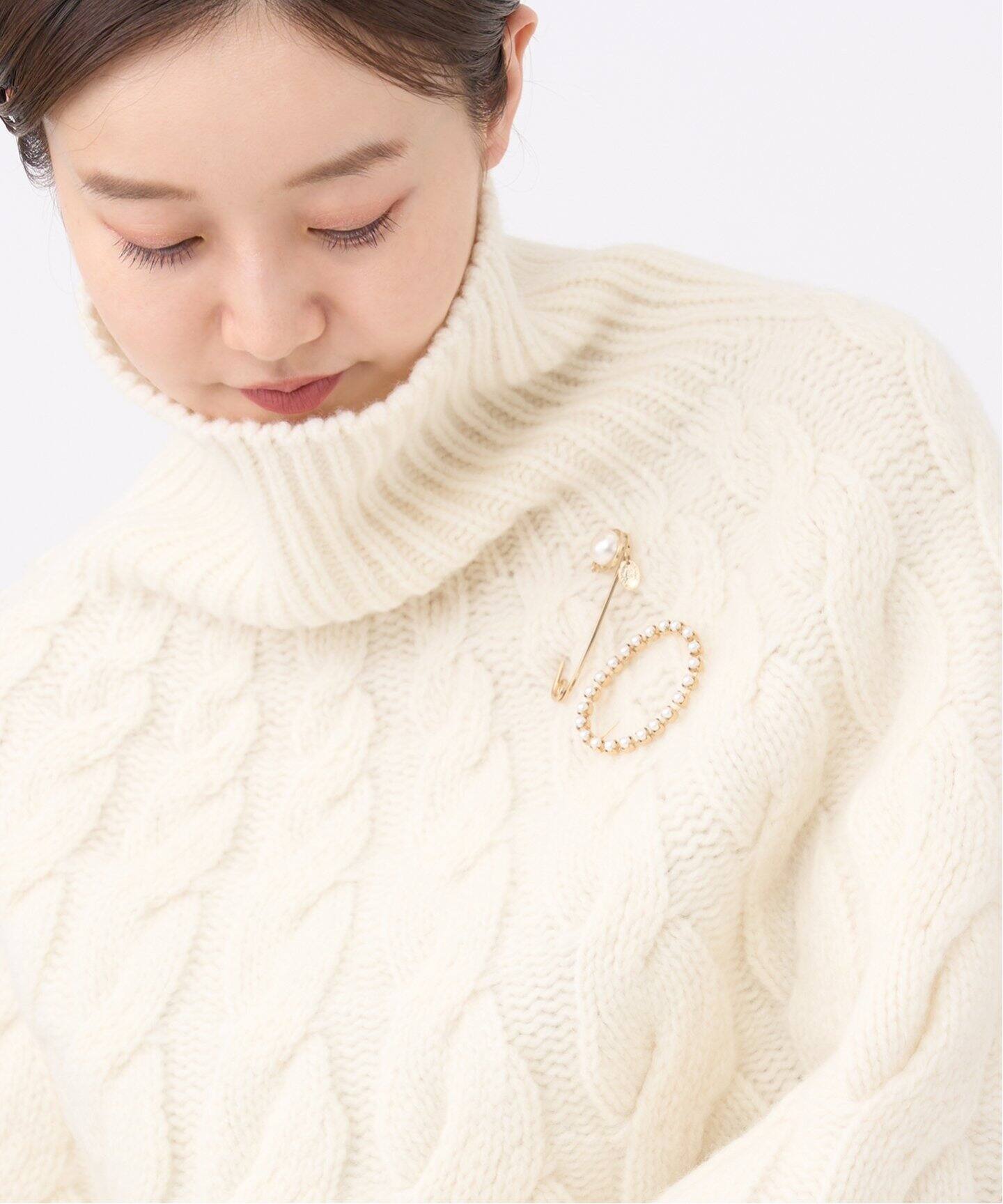 Junco Paris/ジュンコパリ】big oval resin pearl brooch ブローチ 