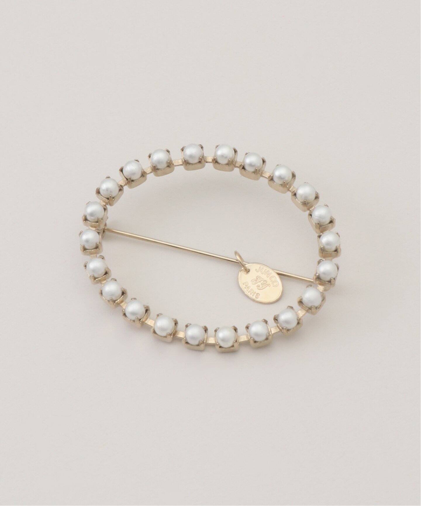 Junco Paris/ジュンコパリ】big oval resin pearl brooch ブローチ 