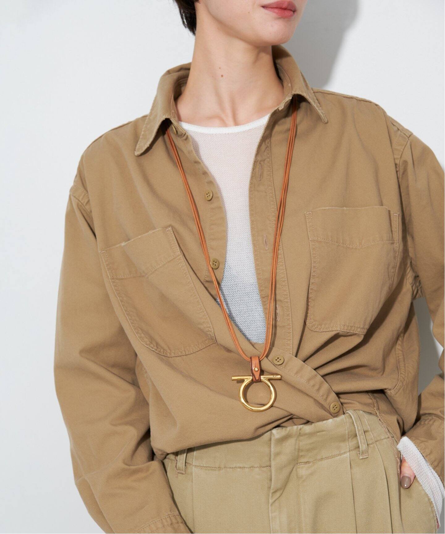 CXC/シーエックスシー】 LEATHER CIRCLE ネックレス（ネックレス 
