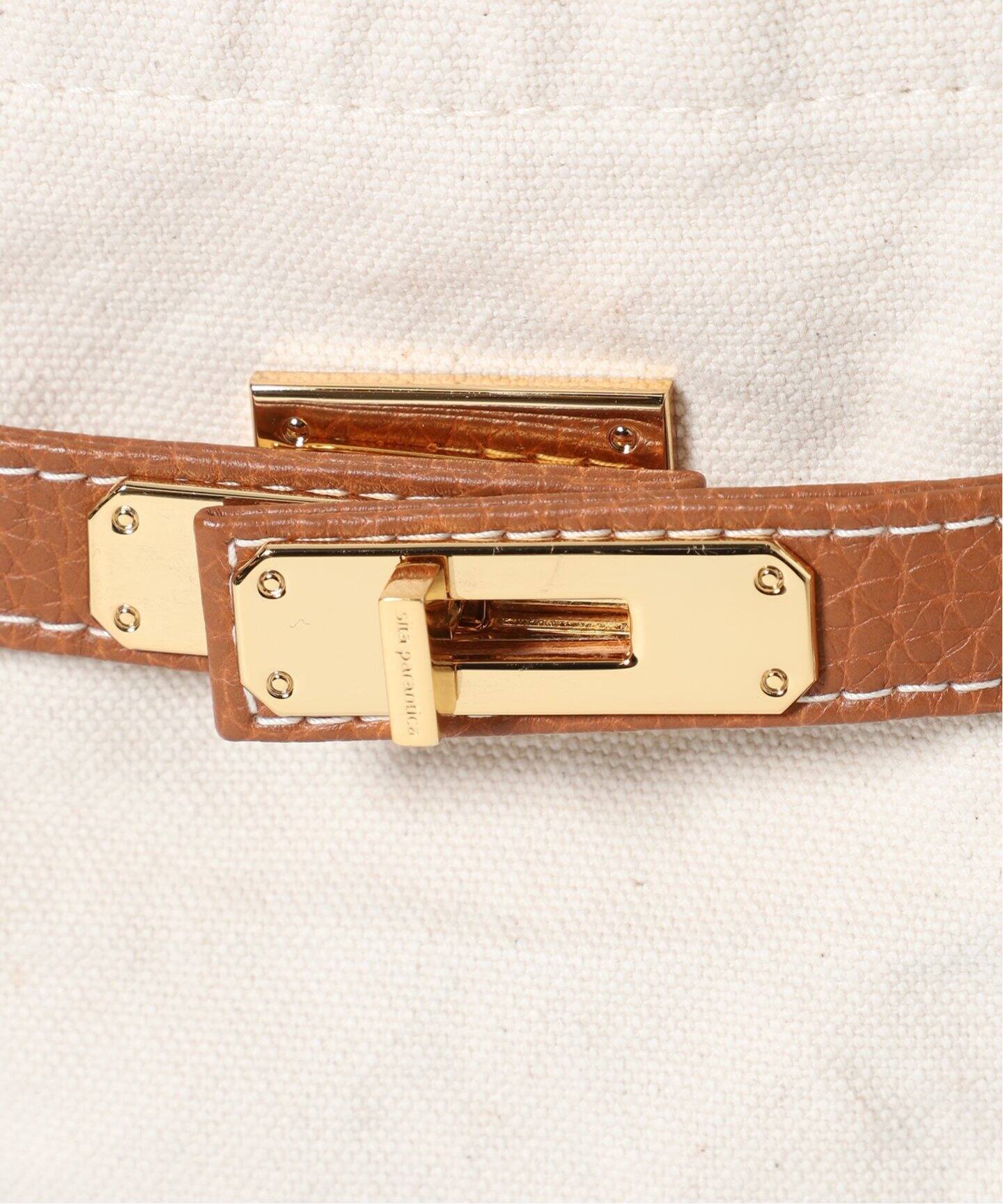 スピック&スパン シータパランティカ 22AW キャンバス レザー L 茶色  