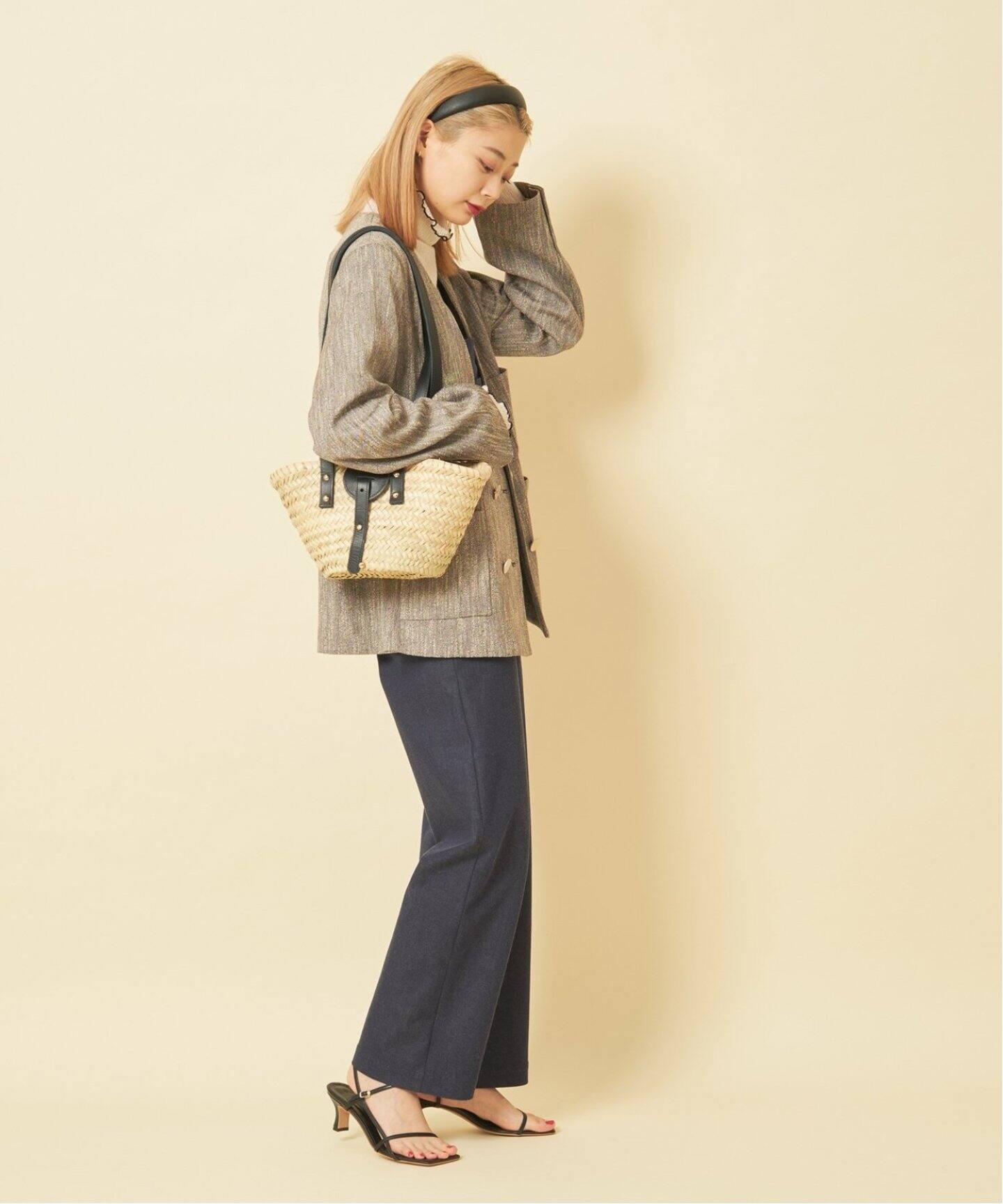 Fatima Morocco/ファティマ モロッコ】 2WAY レザーベルトバスケット  