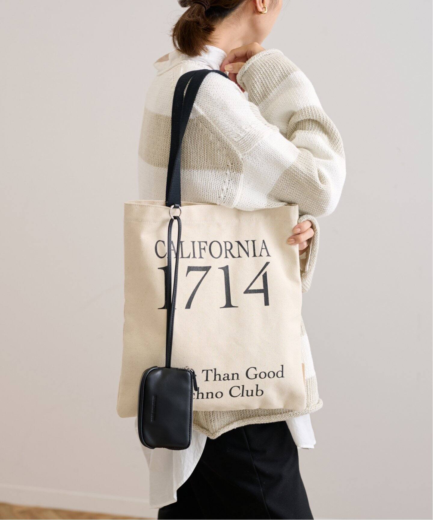 BETTER THAN GOOD/ベターザングッド】LEATHER PORCH W/PRINTEDトート  