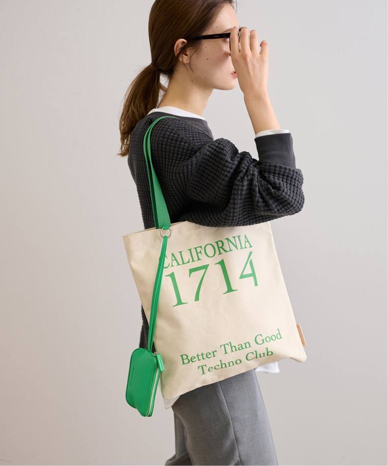 BETTER THAN GOOD/ベターザングッド】LEATHER PORCH W/PRINTEDトート  