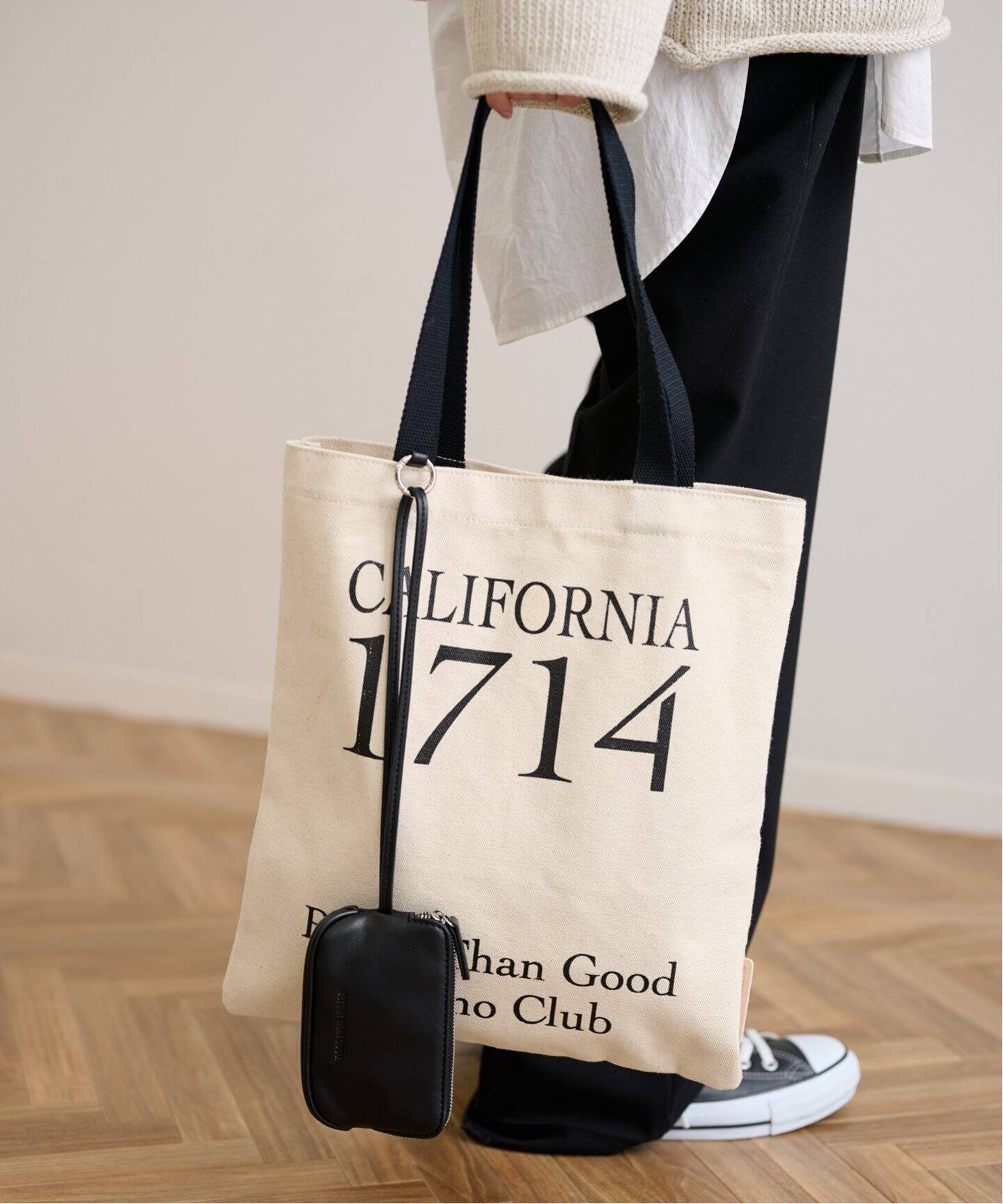 BETTER THAN GOOD/ベターザングッド】LEATHER PORCH W/PRINTEDトート  