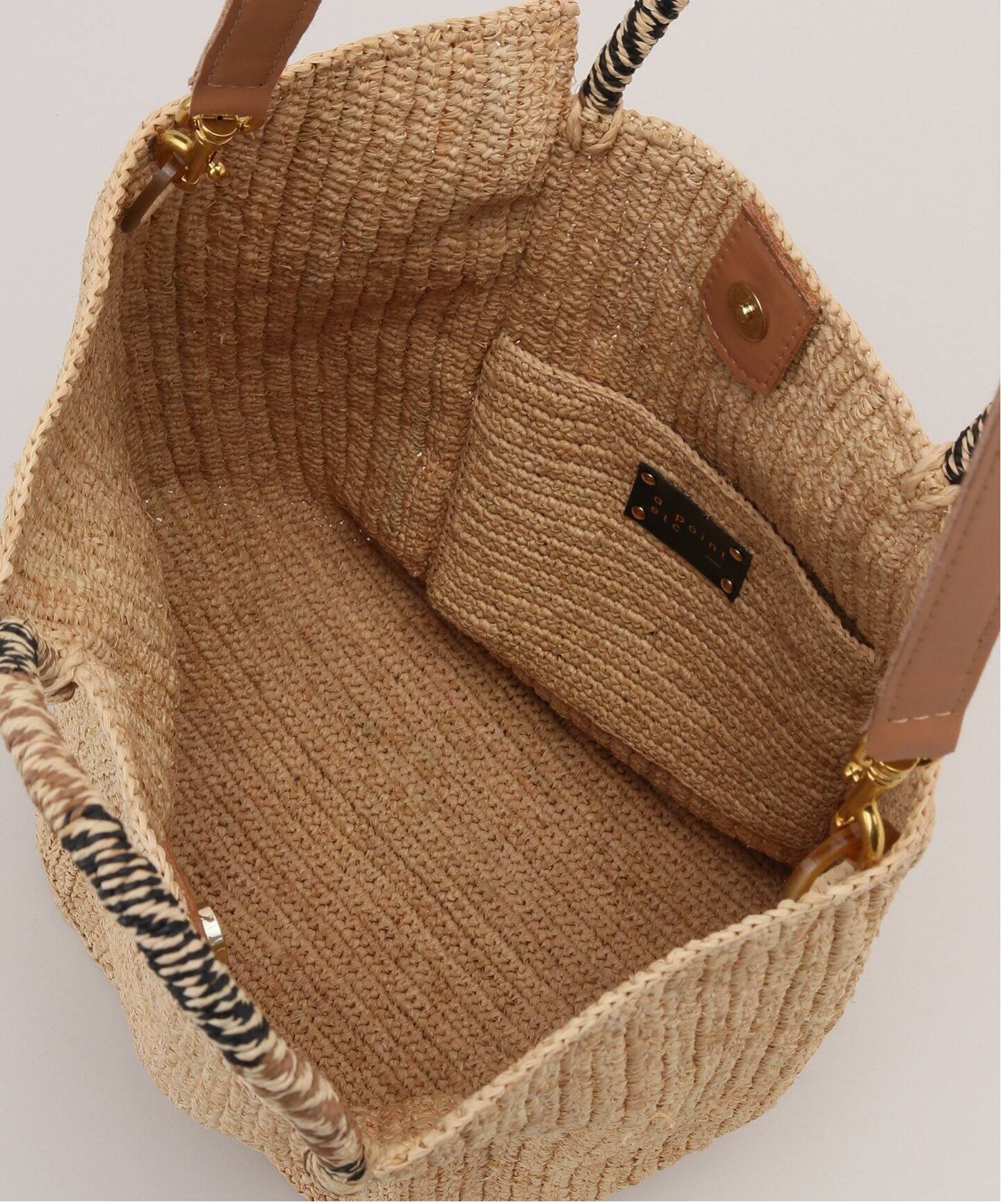 A POINT/アポワン】ラフィア ラウンドトート（トートバッグ  