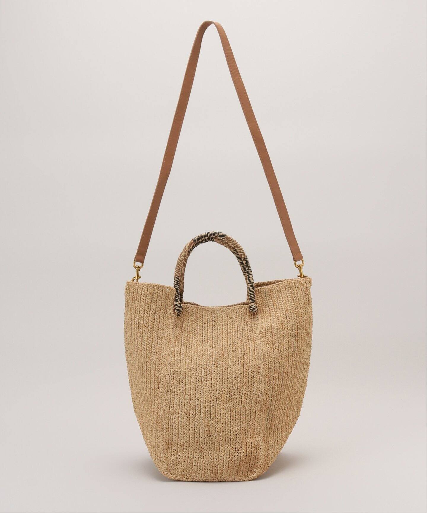 A POINT/アポワン】ラフィア ラウンドトート（トートバッグ  