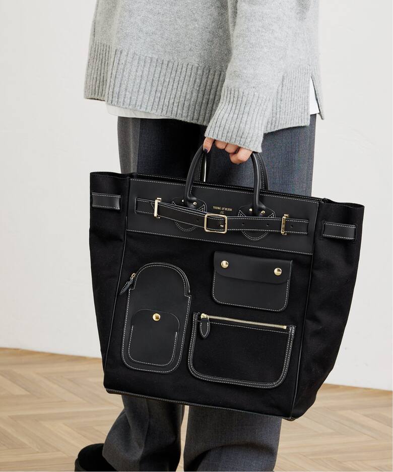 YOUNG&OLSEN/ヤングアンドオルセン】STEAMERS CANVAS POCKET TOTE 