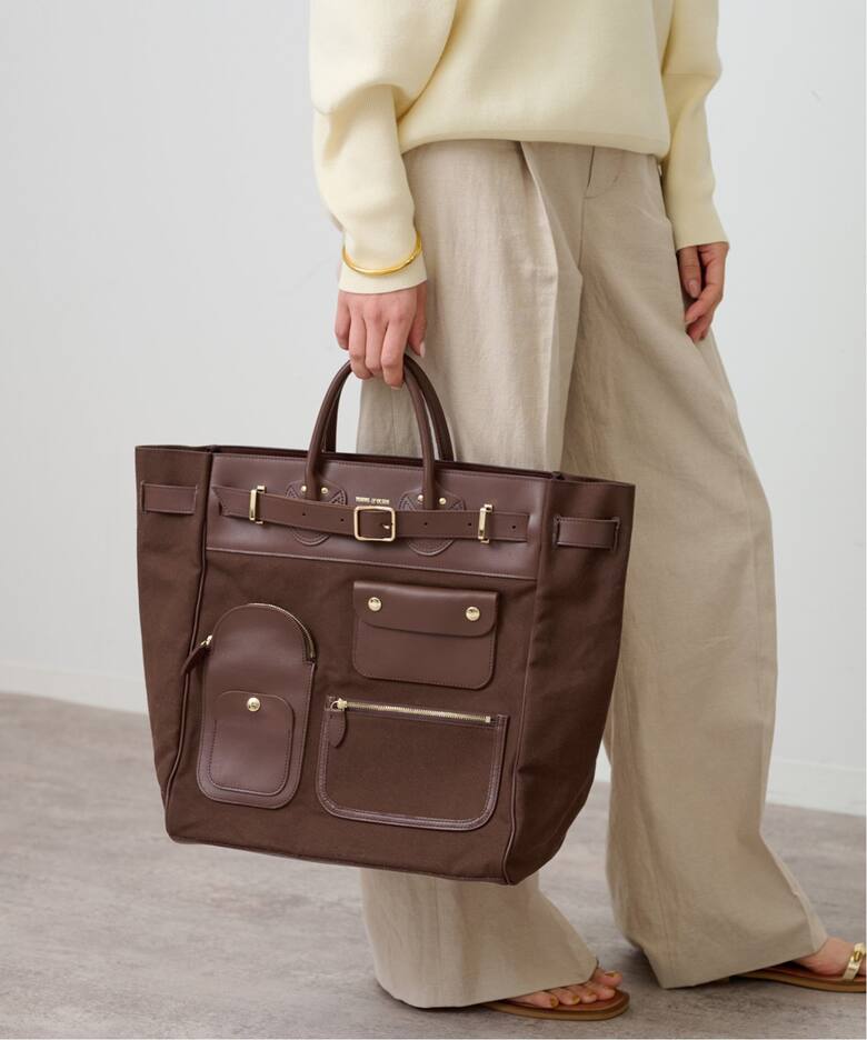 YOUNG&OLSEN/ヤングアンドオルセン】STEAMERS CANVAS POCKET TOTE 