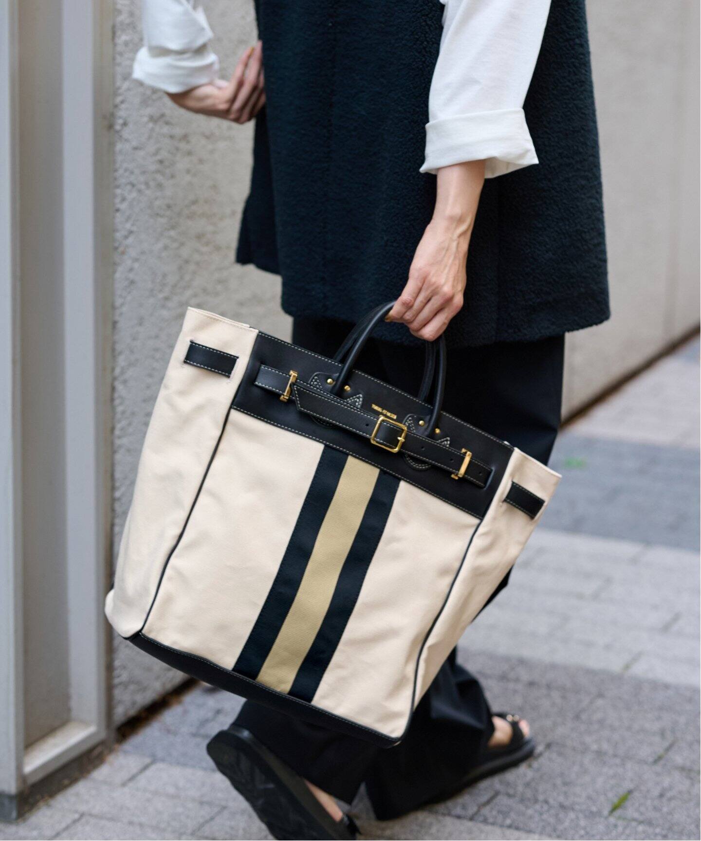 YOUNG&OLSEN/ヤングアンドオルセン】別注ラインテープ TOTE（トート  