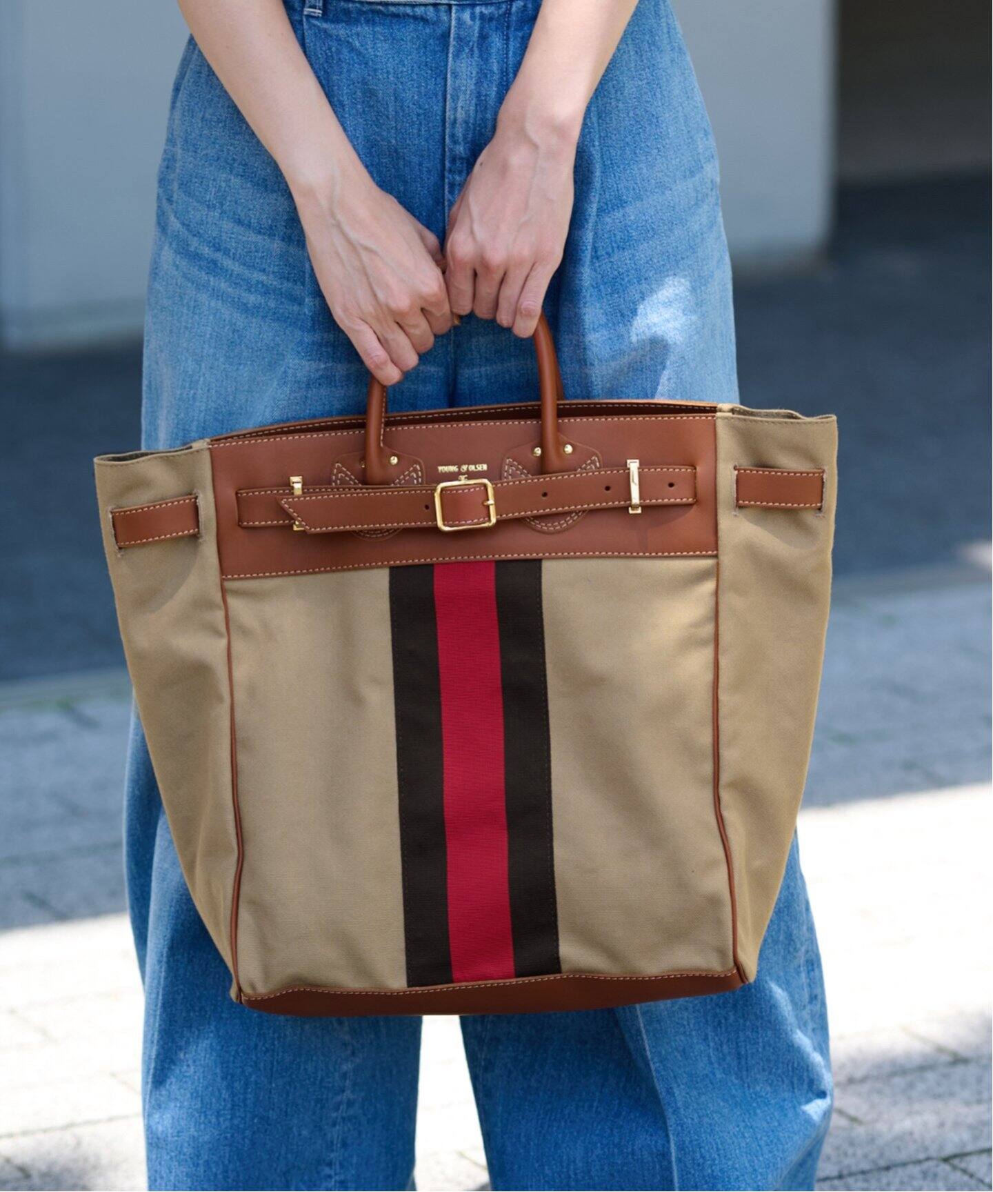 YOUNG&OLSEN/ヤングアンドオルセン】別注ラインテープ TOTE（トート 