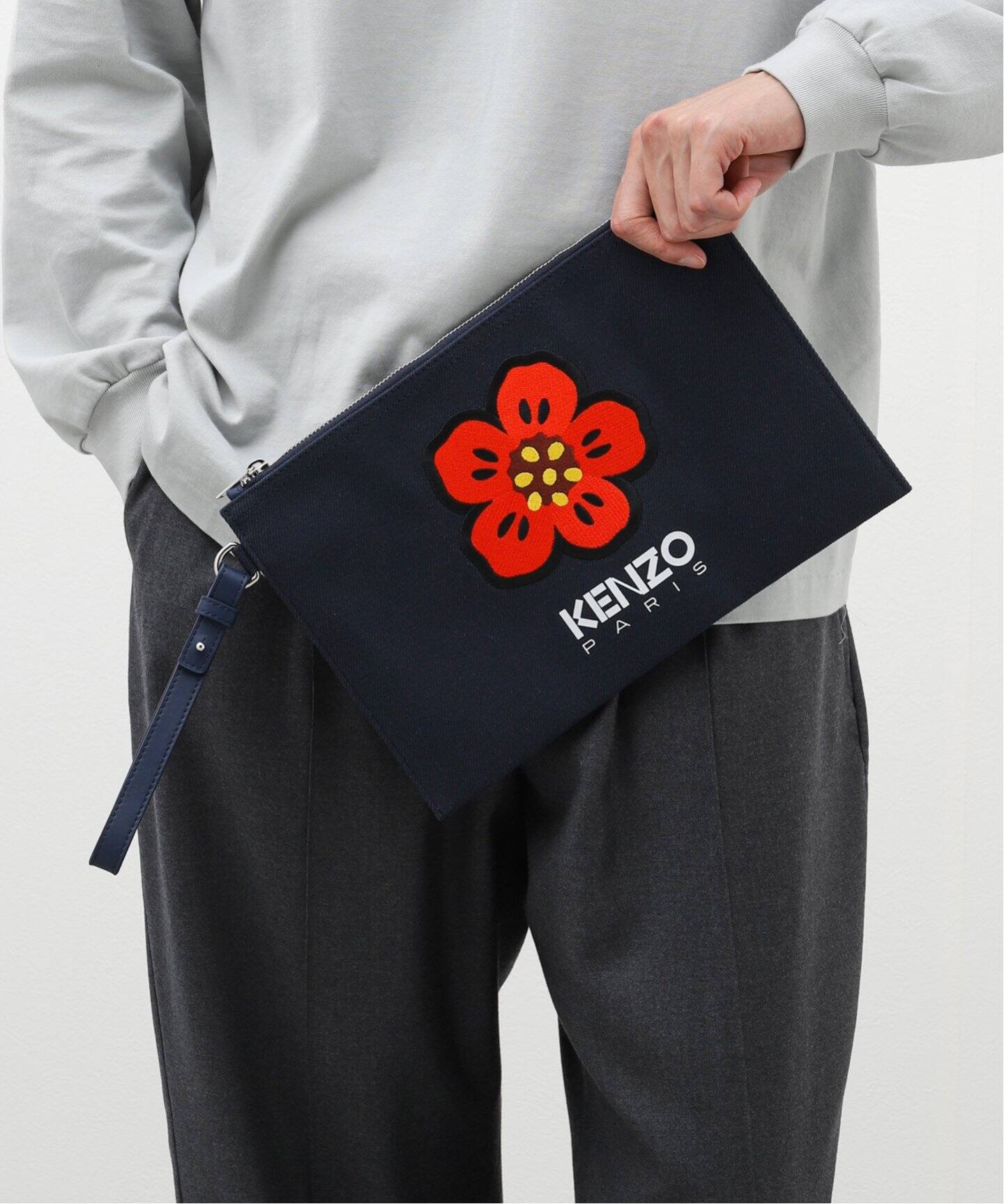 KENZO / ケンゾ―】LARGE CLUTCH BOKE FLOWER（クラッチバッグ 