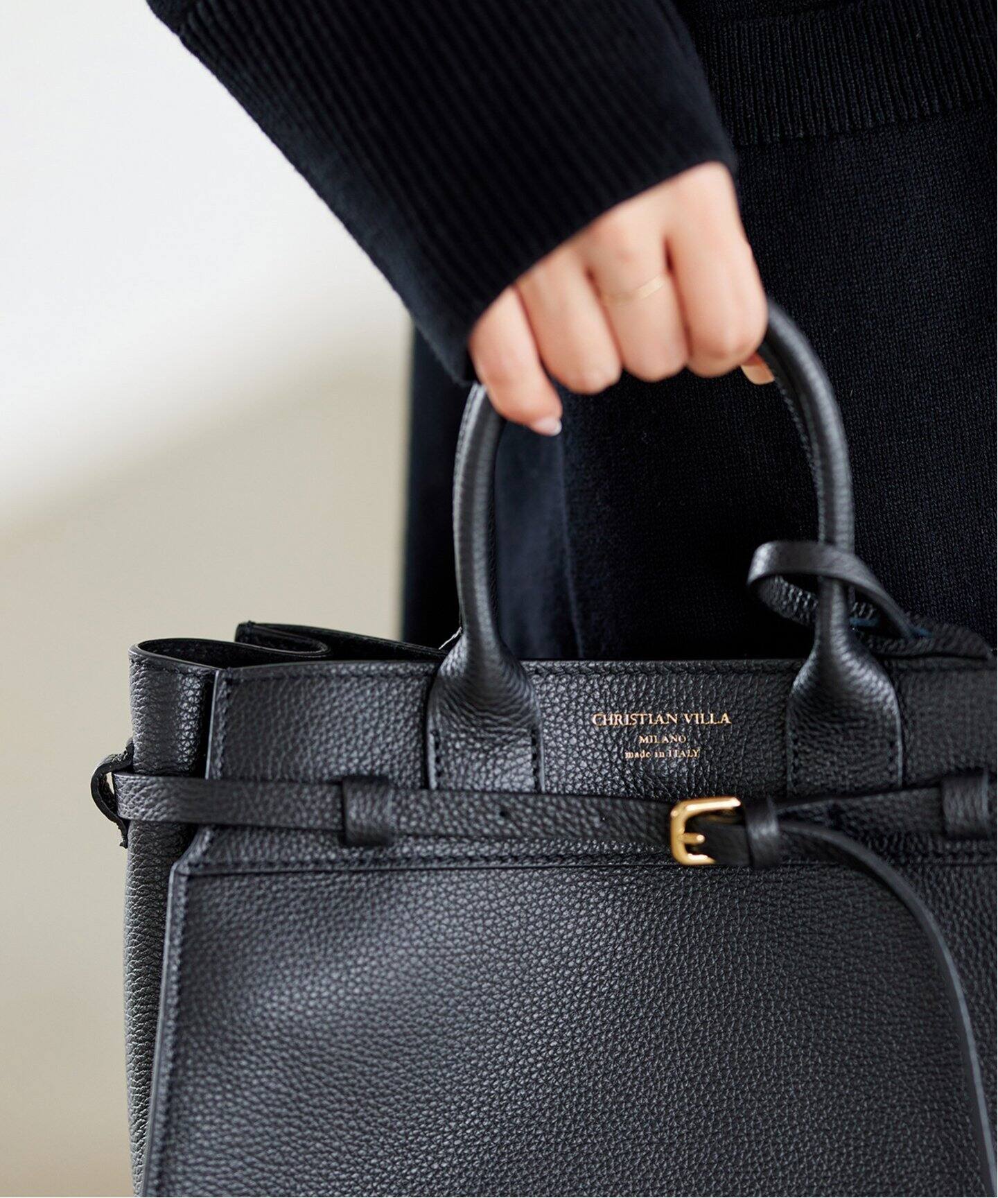 CHRISTIAN VILLA/クリスチャン ヴィラ】金具付きミニトートバッグ  