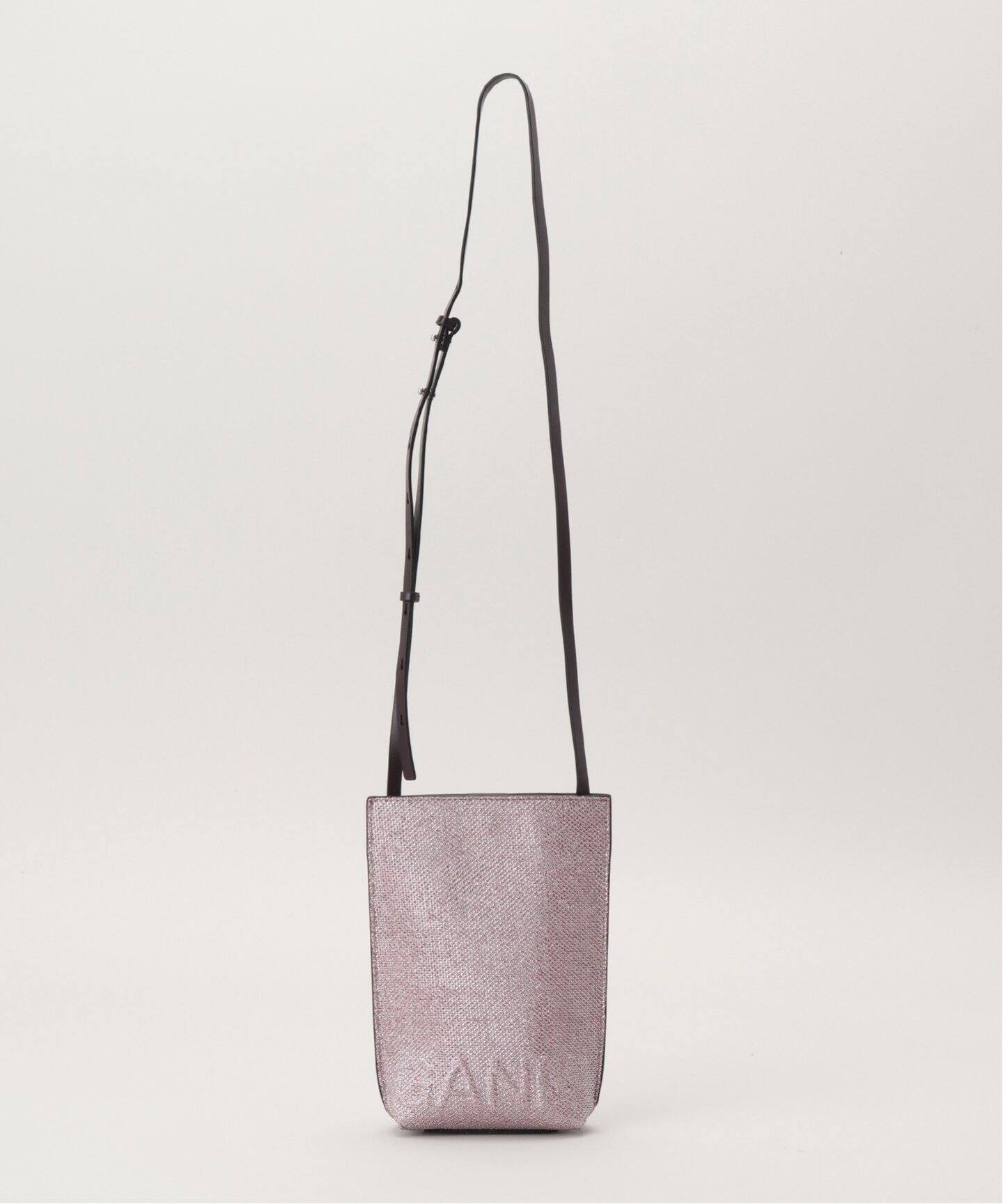 新品】GANNI バナー スモール レザー 煩く ショルダーバッグ 