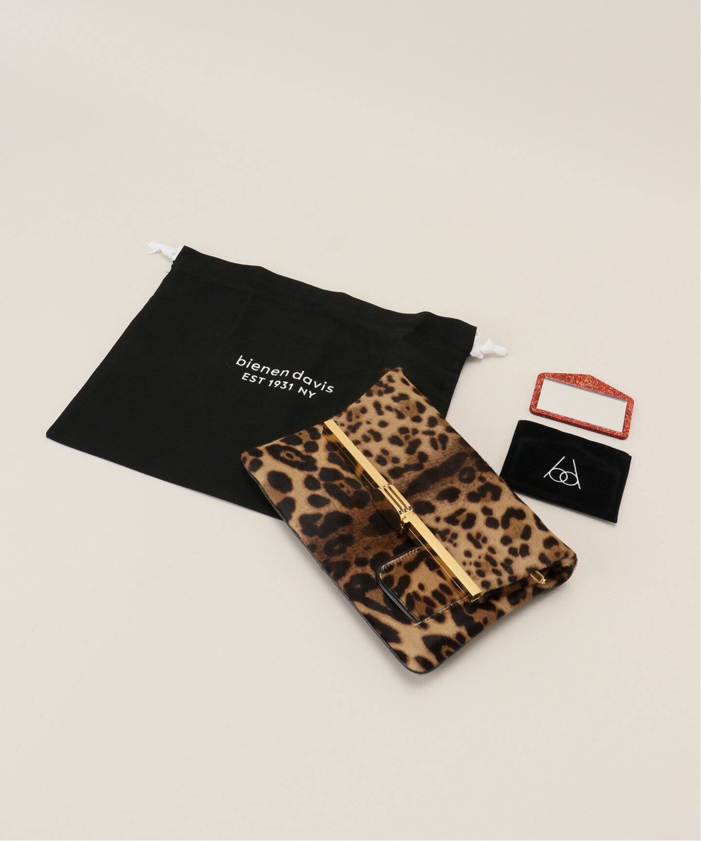 BIENEN DAVIS/ビエネン デイヴィス】 LEOPARD CLUTCH BAG（クラッチ  