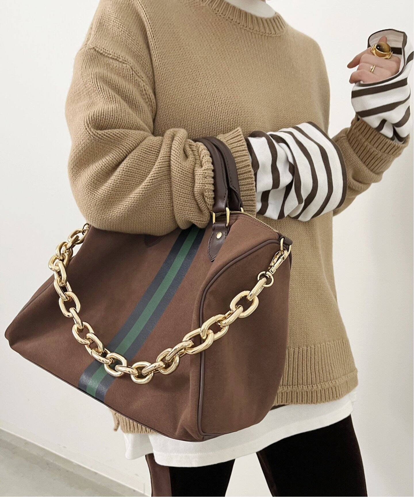 SITA PARANTICA/シータパランティカ】Border Boston Bag（ボストン  