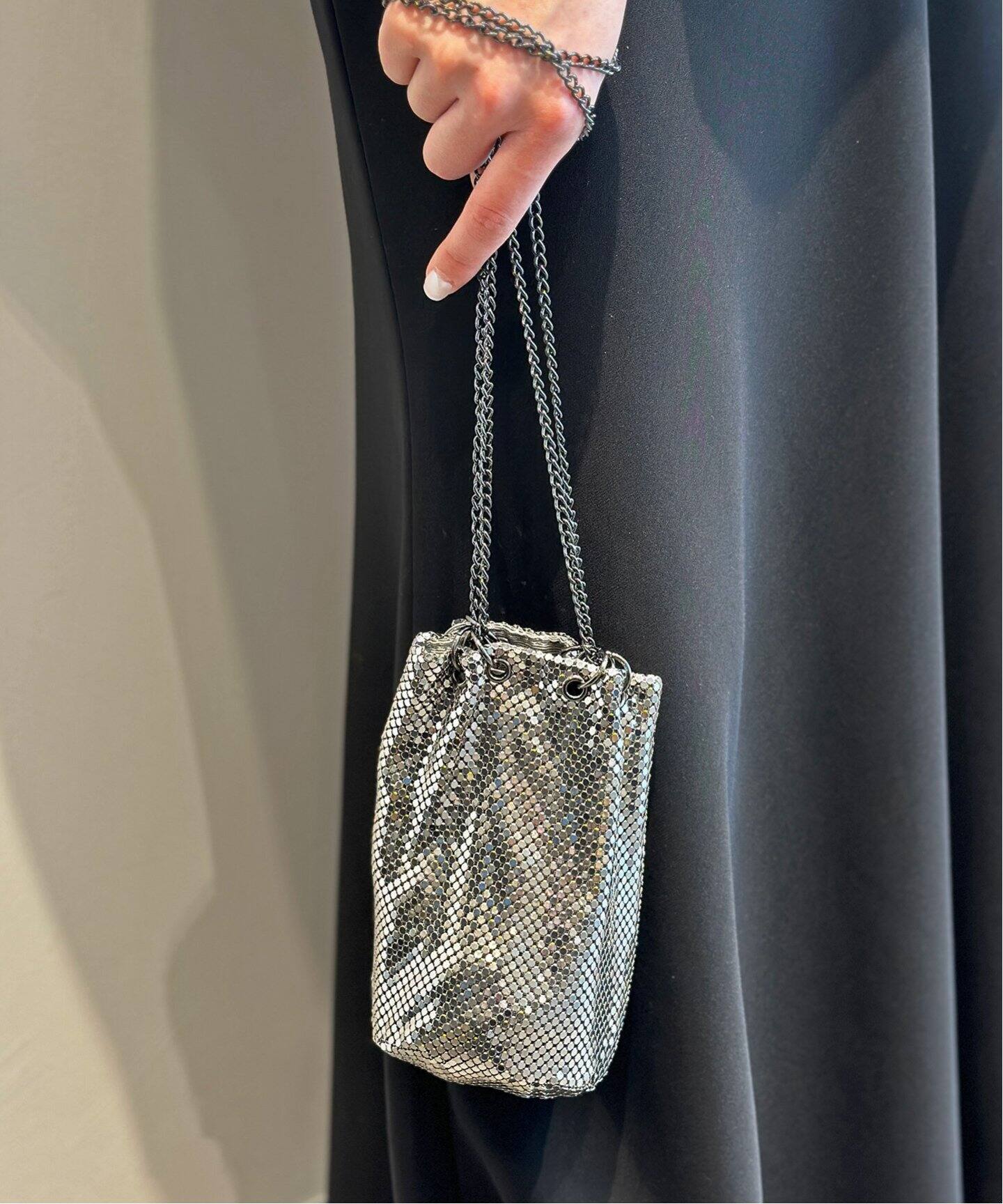 Whiting&Davis】Metallic chain mini bag（ショルダーバッグ）｜AP  