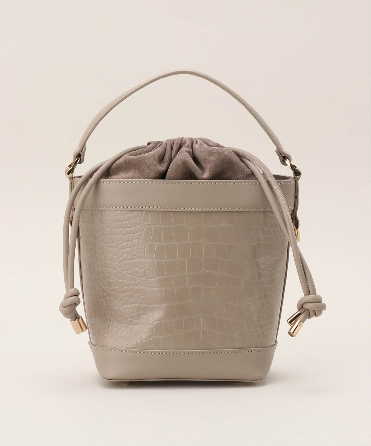 美品 セレクトショップ購入 クロコ型押しバニティショルダー