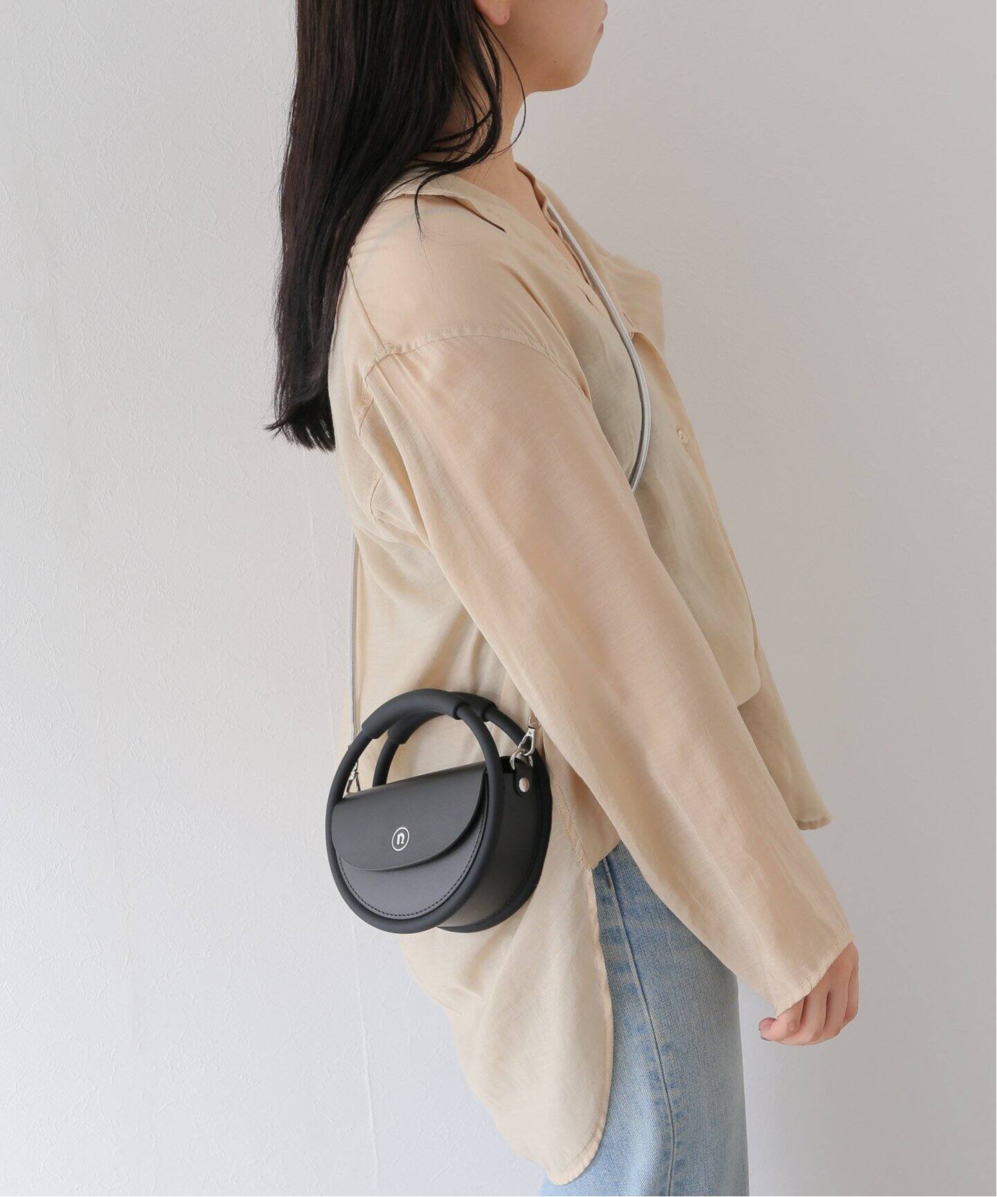 nana-nana/ナナ-ナナ】HOOP mini RECYCLED LEATHER（ハンドバッグ  