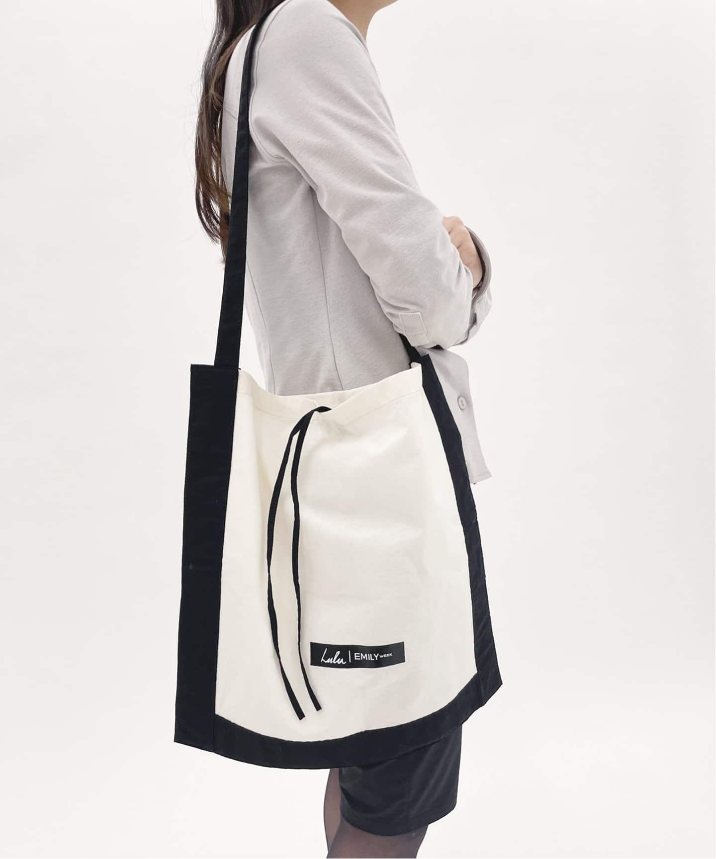 EDIT. FOR LULU/ ハートメイドTote B グリーン EDIT. FOR LULU×EMILY WEEK】バイカラートートバッグ（トート