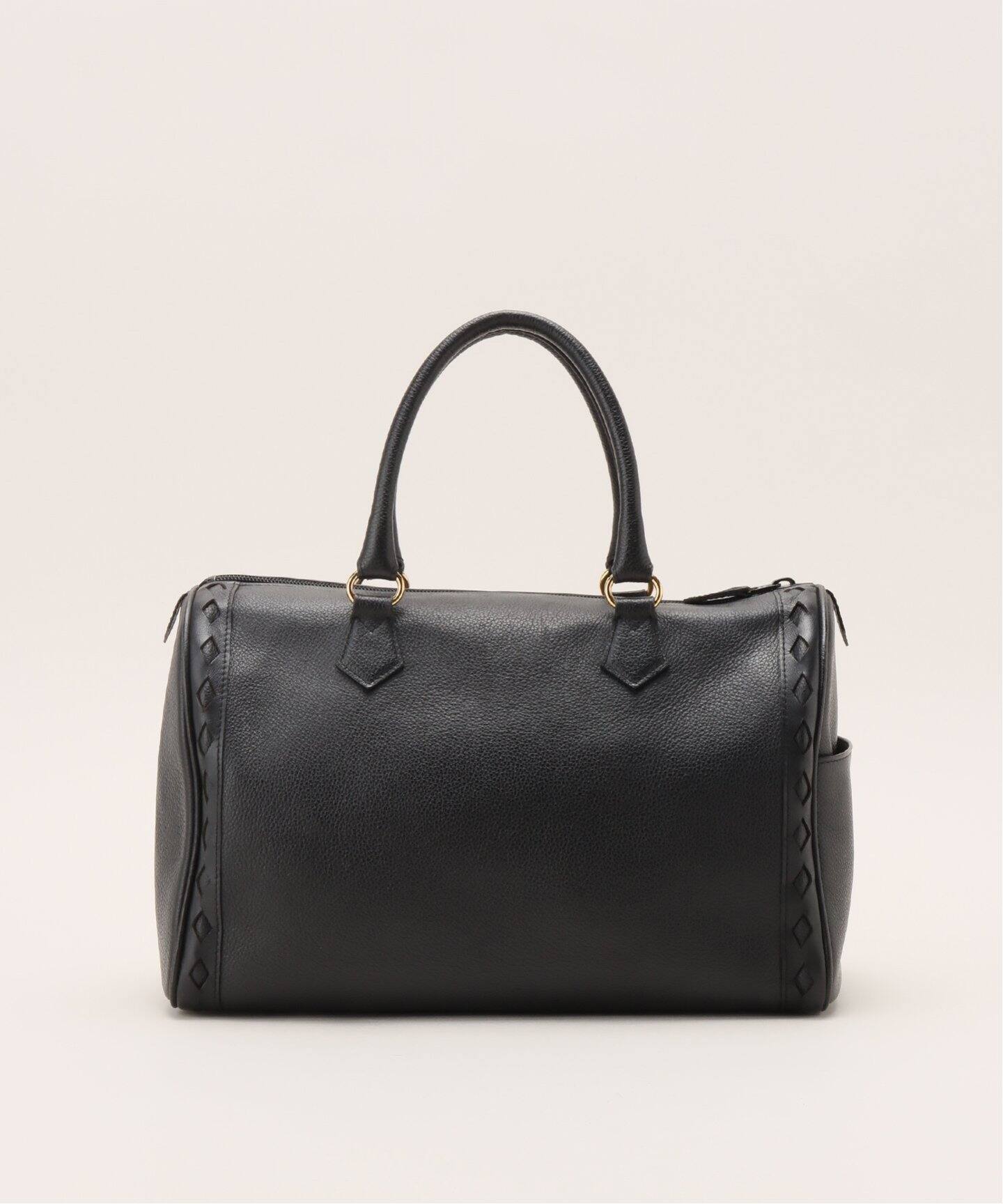 YSL / イヴサンローラン】ミニボストンバッグ / ブラックレザー  