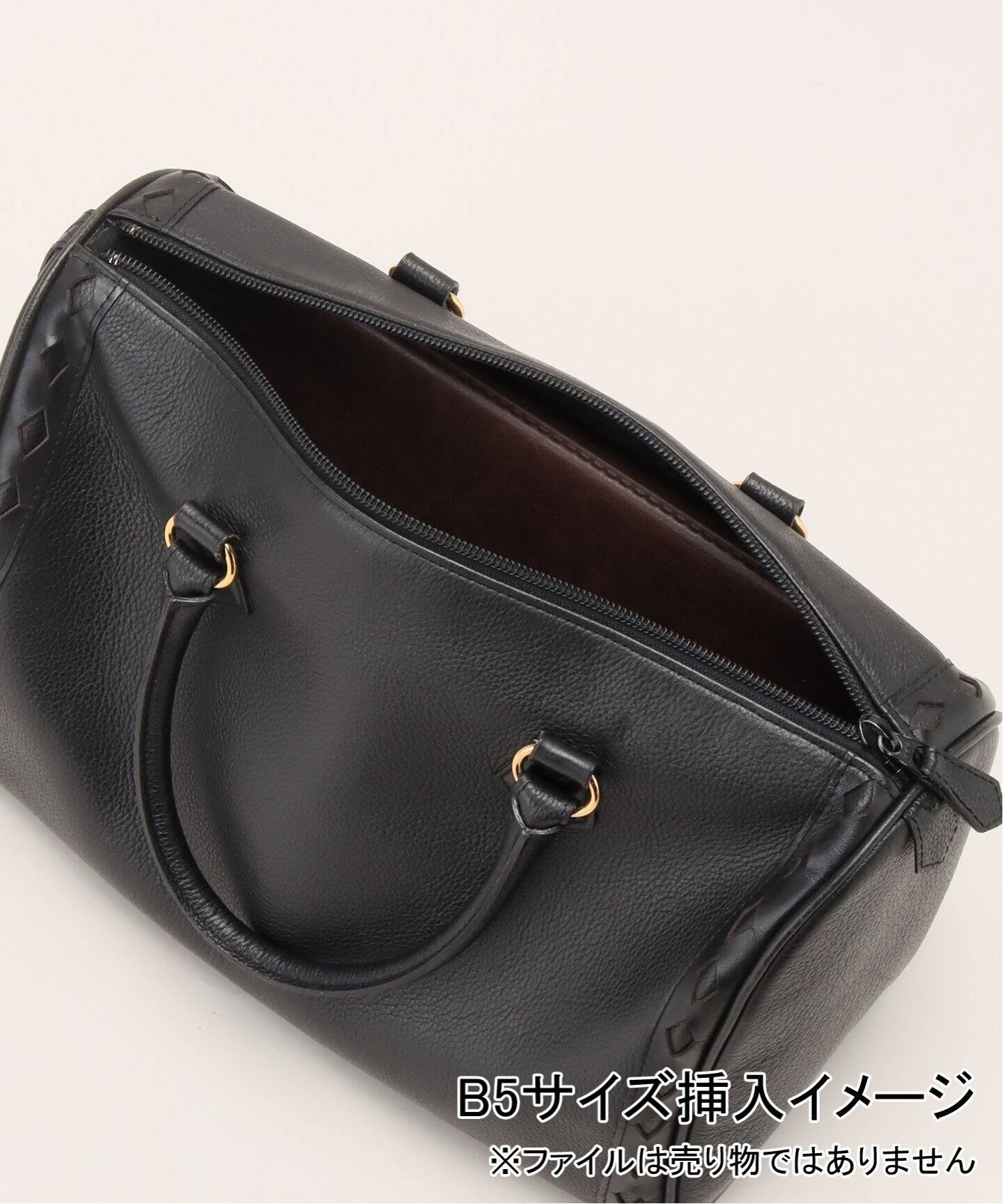 YSL / イヴサンローラン】ミニボストンバッグ / ブラックレザー  