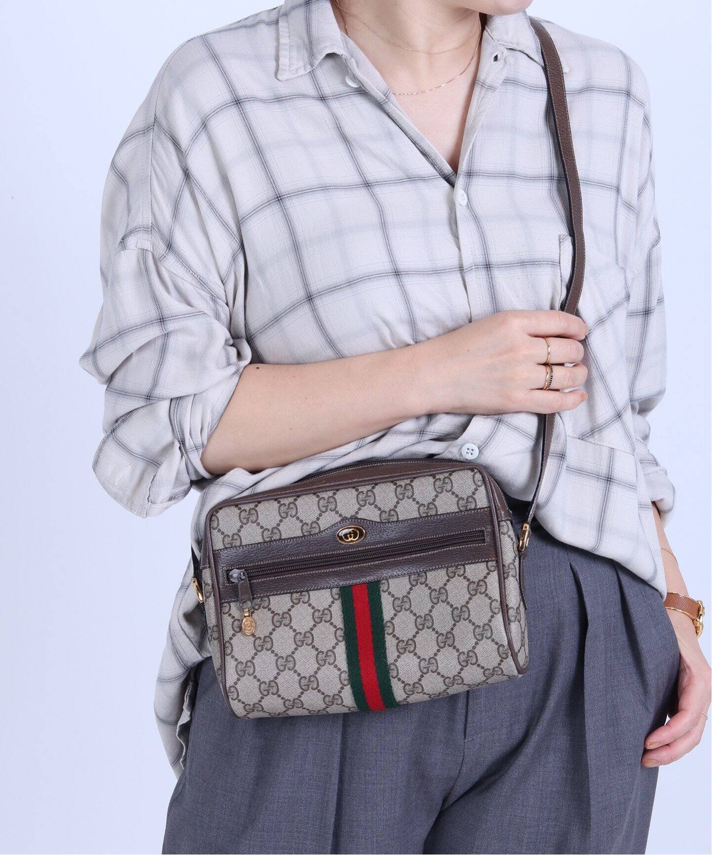 VINTAGE GUCCI/グッチ】GG ショルダーバッグ（ショルダーバッグ 