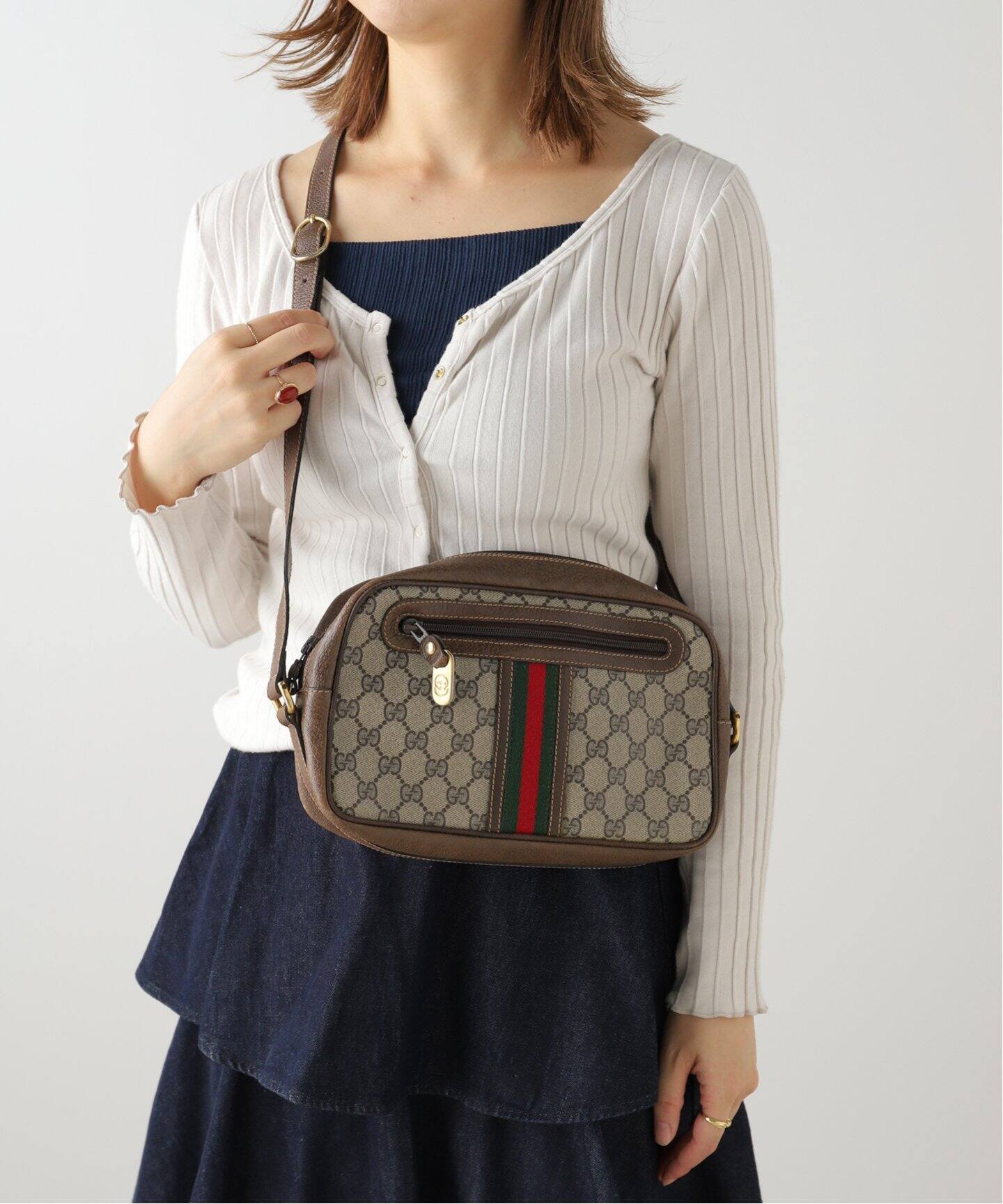 VINTAGE GUCCI/グッチ】GG ショルダーバッグ（ショルダーバッグ  