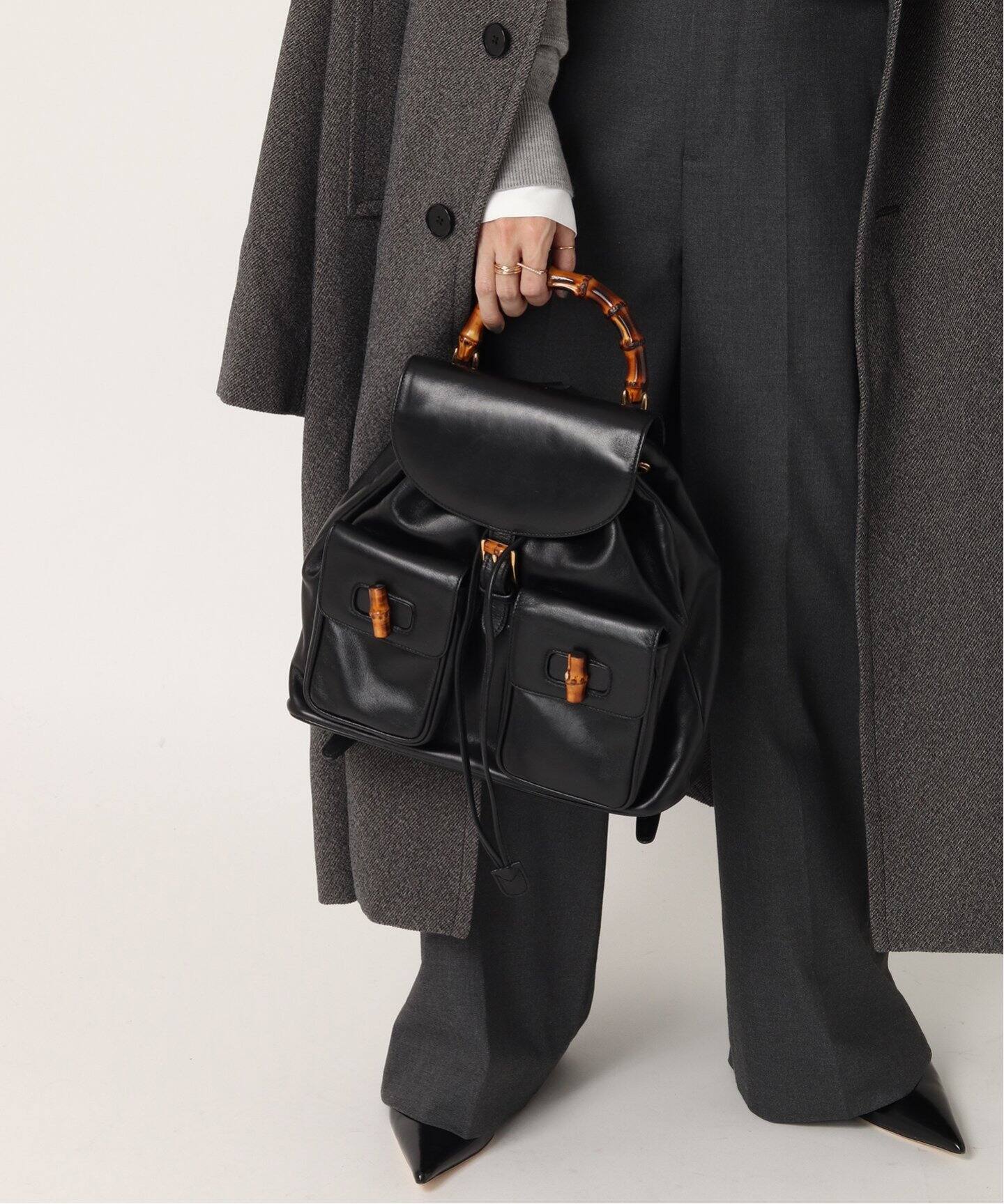 VINTAGE GUCCI/グッチ】Bamboo Backpack m（バックパック／リュック  