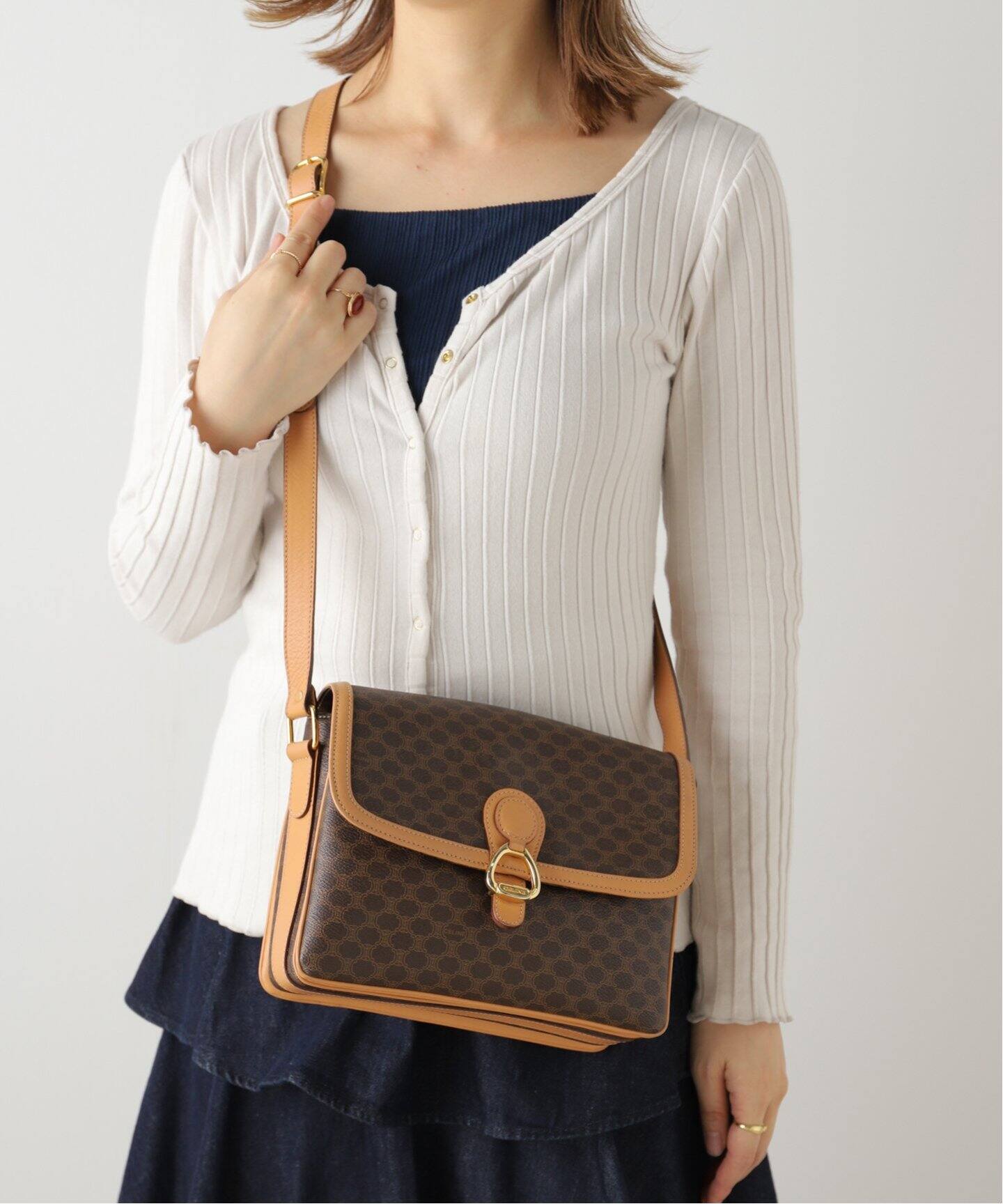 VINTAGE CELINE/セリーヌ】マカダムショルダーバッグ（ショルダー 