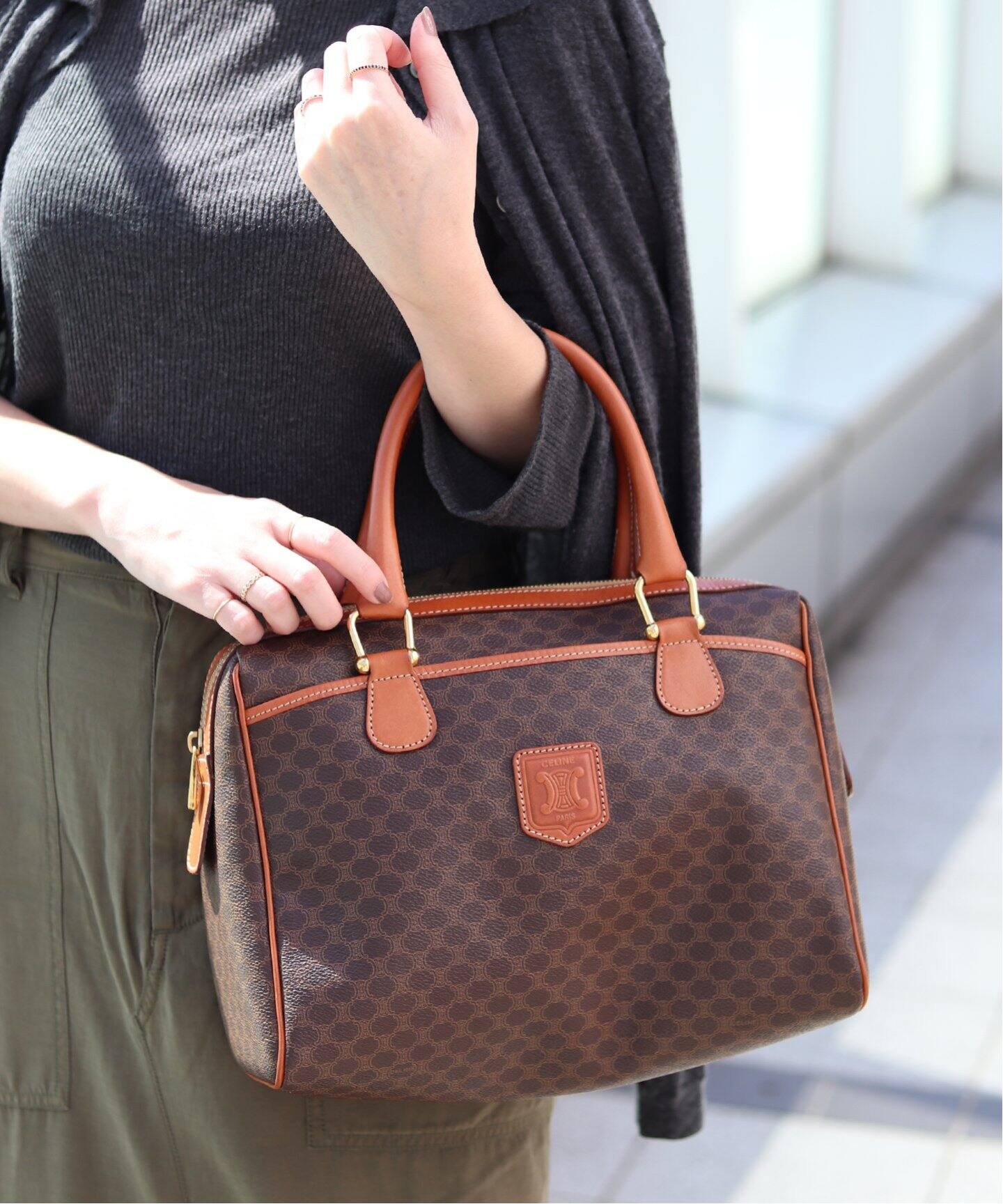 VINTAGE CELINE/セリーヌ】マカダムボストンバッグ 30（ボストンバッグ  