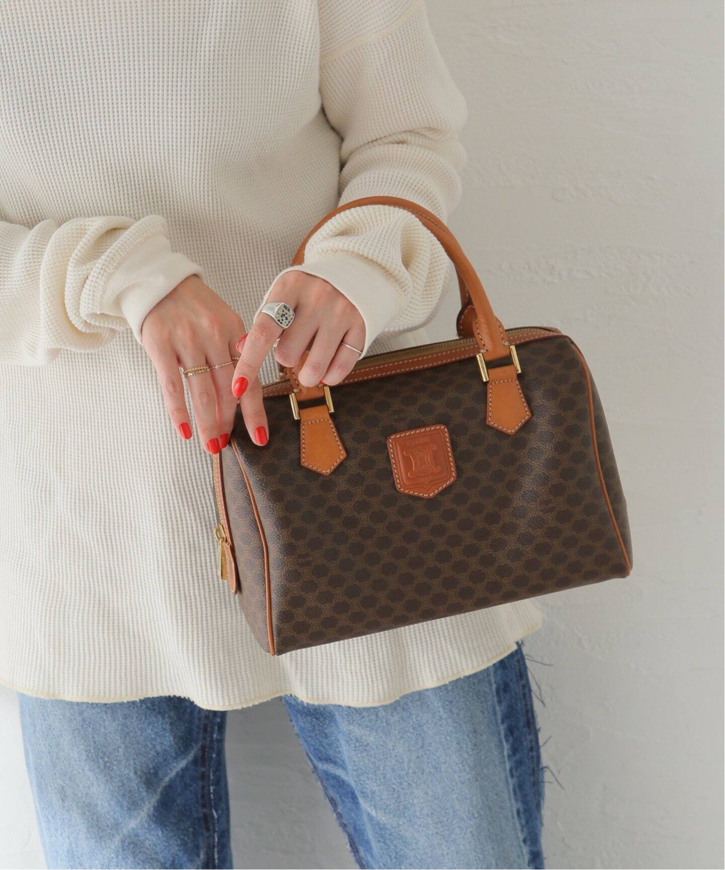 VINTAGE CELINE/セリーヌ】マカダムボストンバッグ 25（ボストンバッグ  