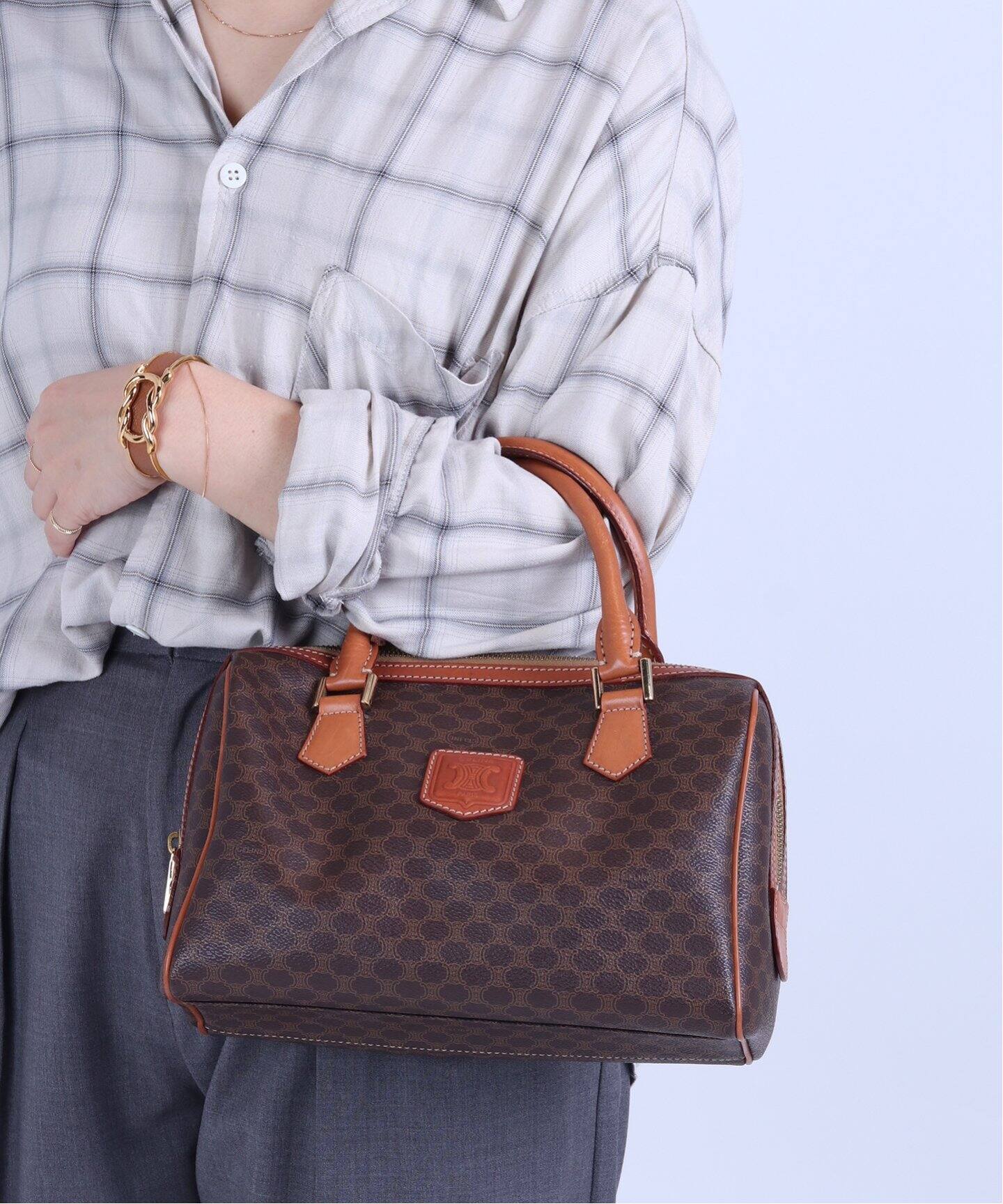 VINTAGE CELINE/セリーヌ】マカダムボストンバッグ 25（ボストンバッグ 