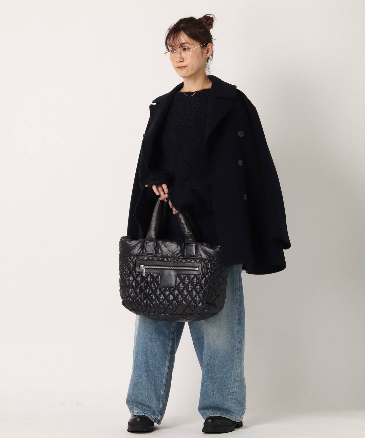 VINTAGE CHANEL/シャネル】Coco cocoon トートバッグ 36（トートバッグ  