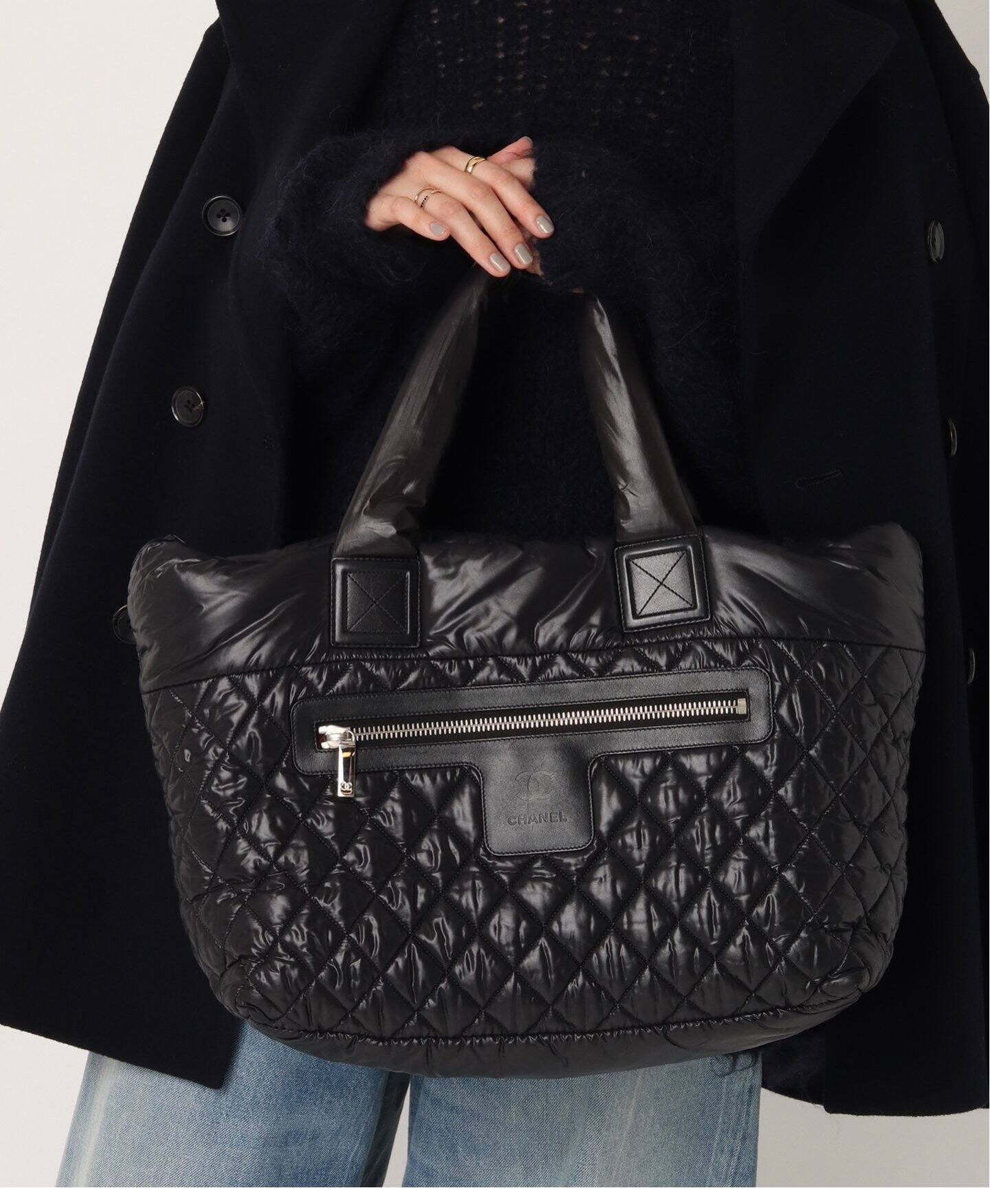 VINTAGE CHANEL/シャネル】Coco cocoon トートバッグ 36（トートバッグ 