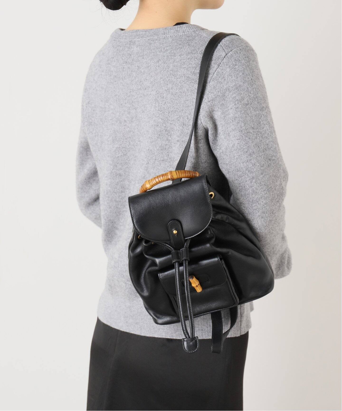 VINTAGE GUCCI/グッチ】Bamboo Backpack s（バックパック／リュック  