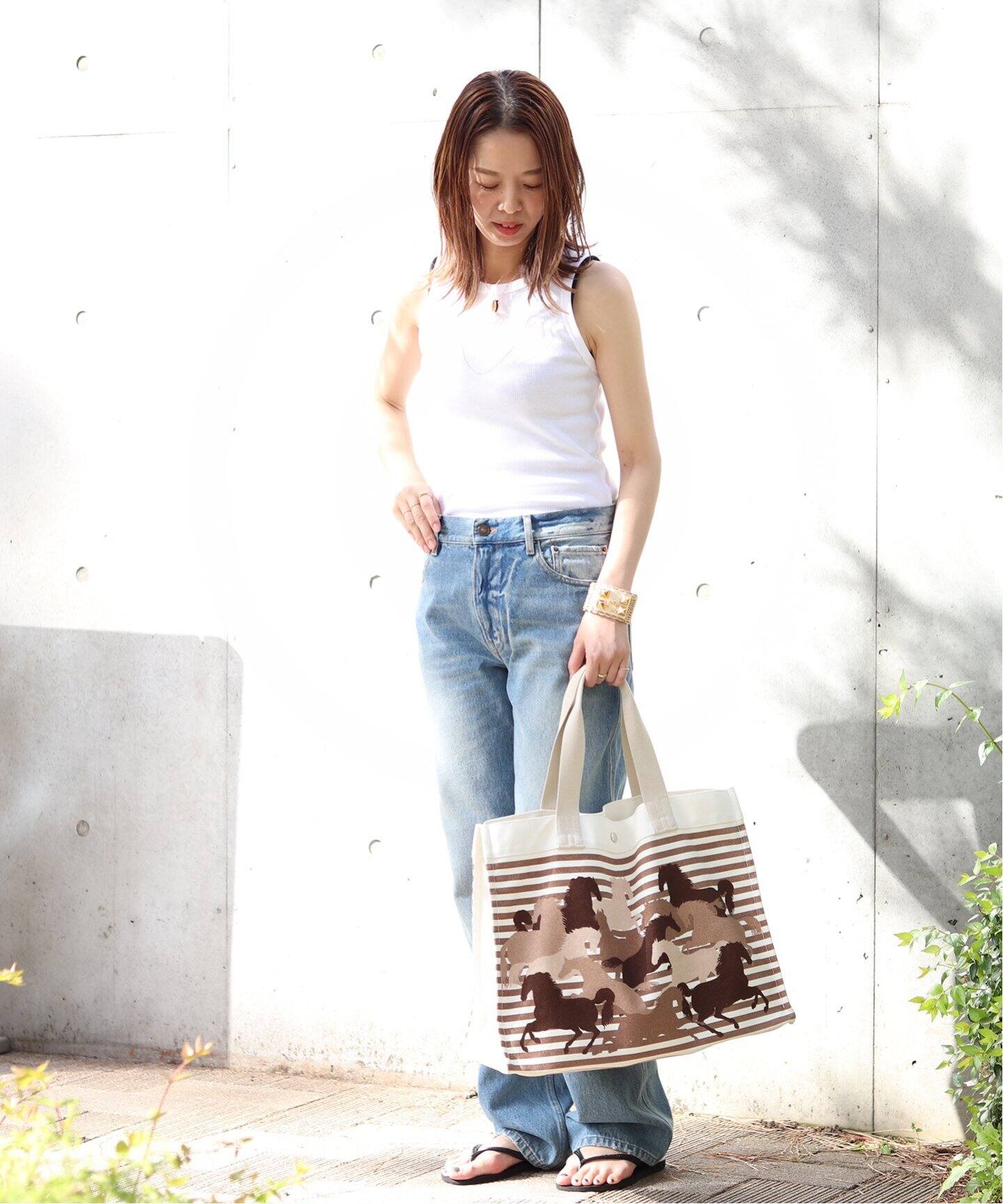 VINTAGE HERMES/エルメス】 Chevaux en Camoflage tote（トートバッグ 