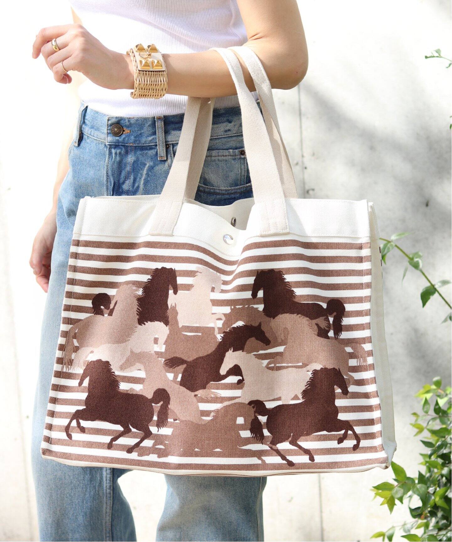 VINTAGE HERMES/エルメス】 Chevaux en Camoflage tote（トートバッグ 
